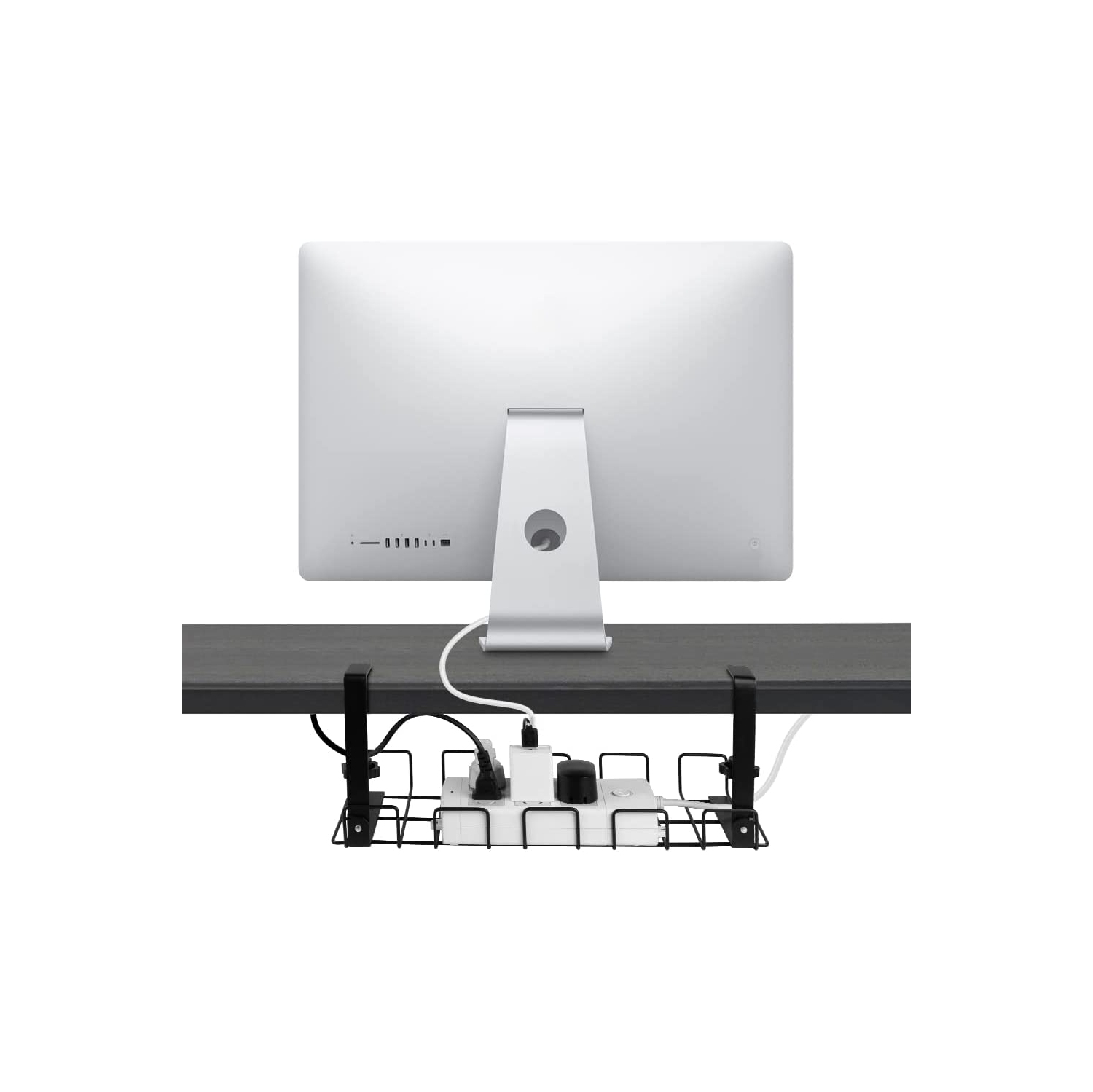 Range-câbles sous le bureau 2 paquets, 40 cm passe-fils sous le bureau pour gestion des câbles Câble métallique