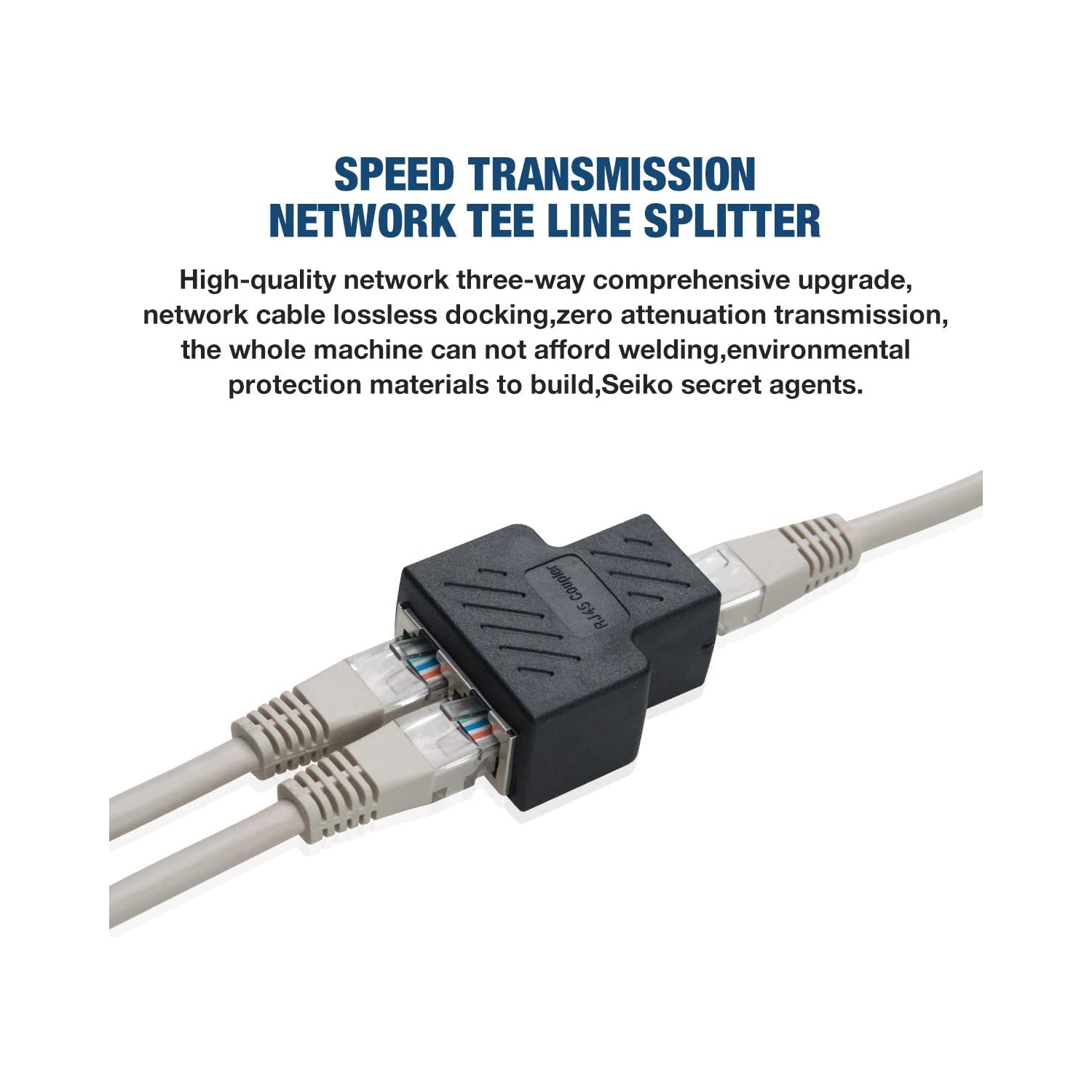 RJ45 Splitter Connector Female to Female Network Adapter 1 to 2 Female Port CAT 5/CAT 6 LAN Ethernet Cable Dual