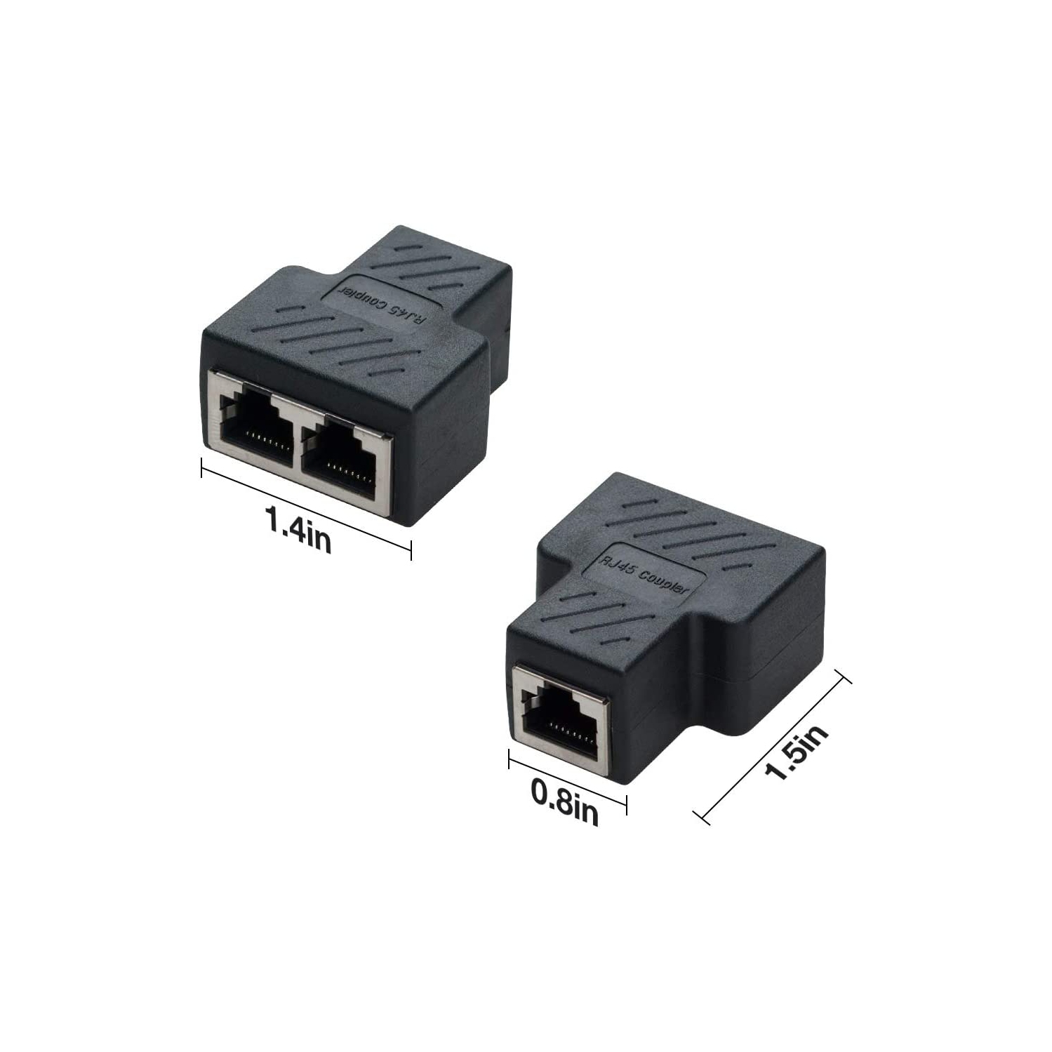 RJ45 Splitter Connector Female to Female Network Adapter 1 to 2 Female Port CAT 5/CAT 6 LAN Ethernet Cable Dual
