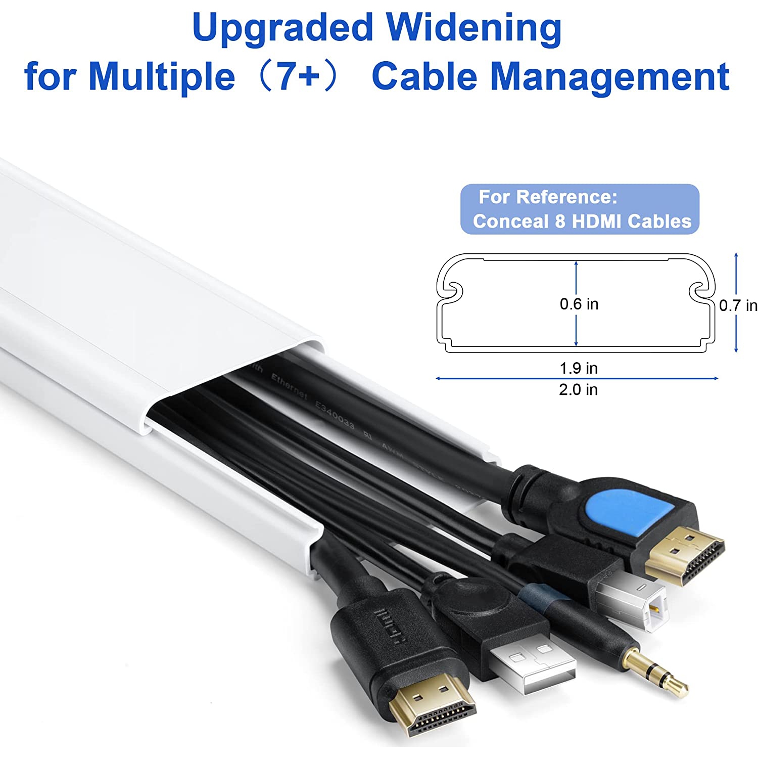 Couvre-câbles pour support mural de téléviseur -système d’organisation des câbles mural 34 po, grand support de fixation des câbles de téléviseur –