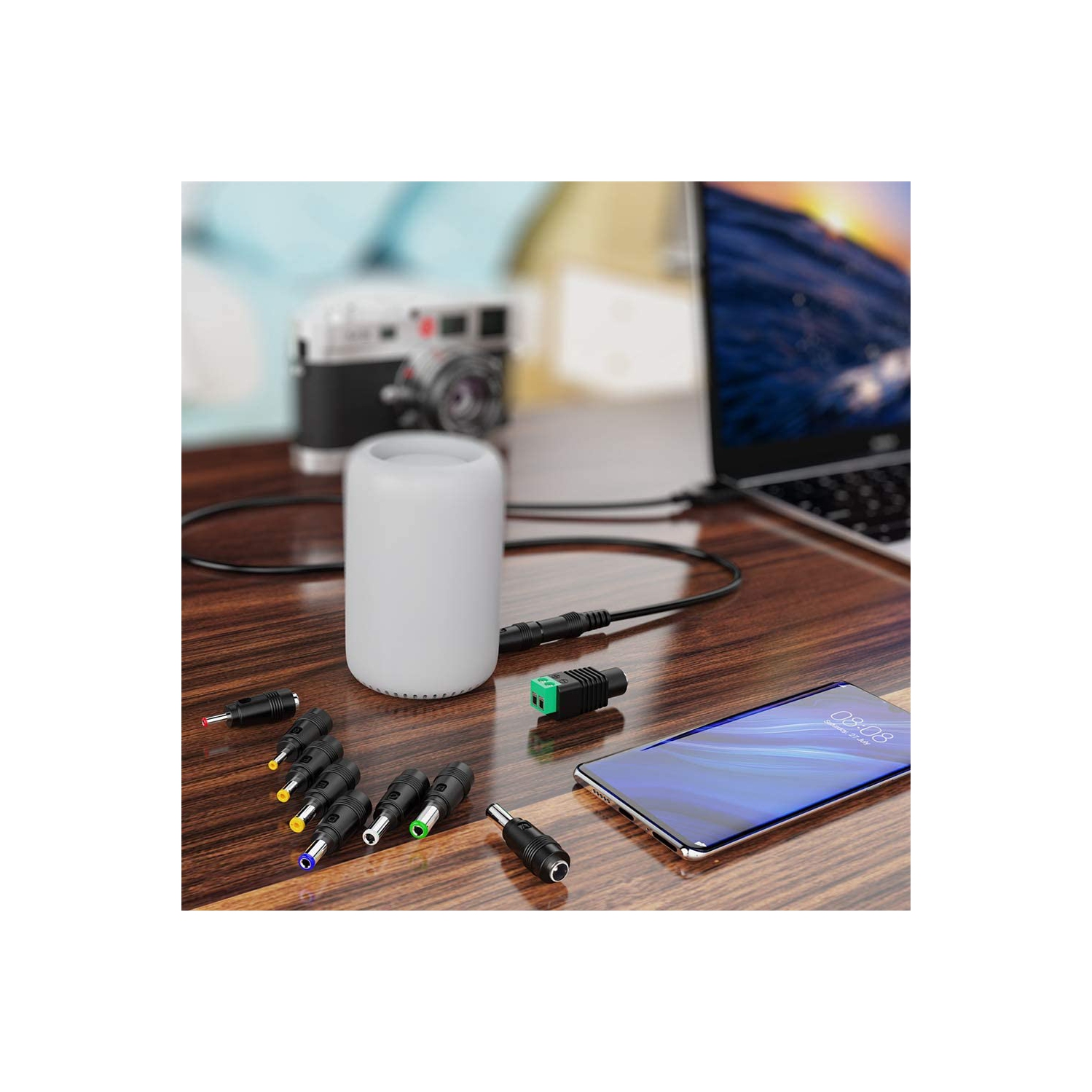 USB to DC Power Cable, 10 in 1 Universal USB to DC Jack Charging Cable Power Cord with 10 Interchangeable Plugs