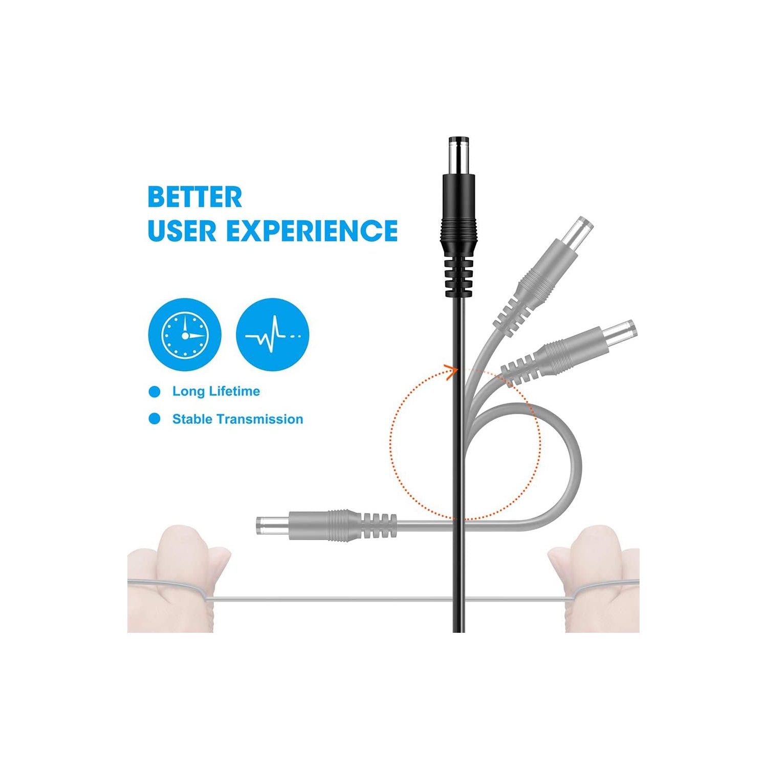 USB to DC Power Cable, 10 in 1 Universal USB to DC Jack Charging Cable Power Cord with 10 Interchangeable Plugs
