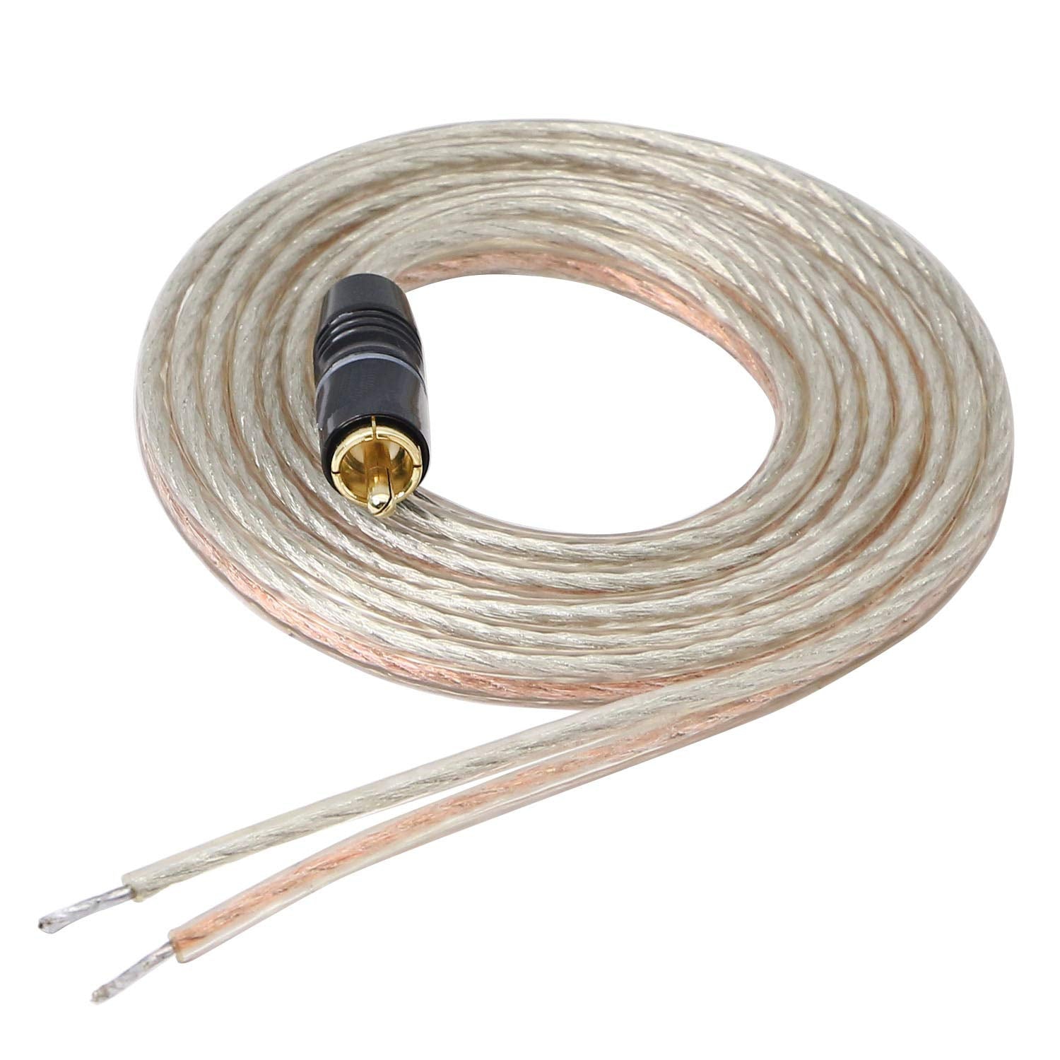 RCA Speaker Wire, Speaker Cable to RCA Plug, Gold Plated RCA Connector High Level Audio Cable for Amplifiers