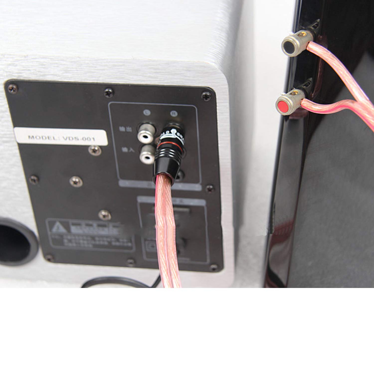 RCA Speaker Wire, Speaker Cable to RCA Plug, Gold Plated RCA Connector High Level Audio Cable for Amplifiers