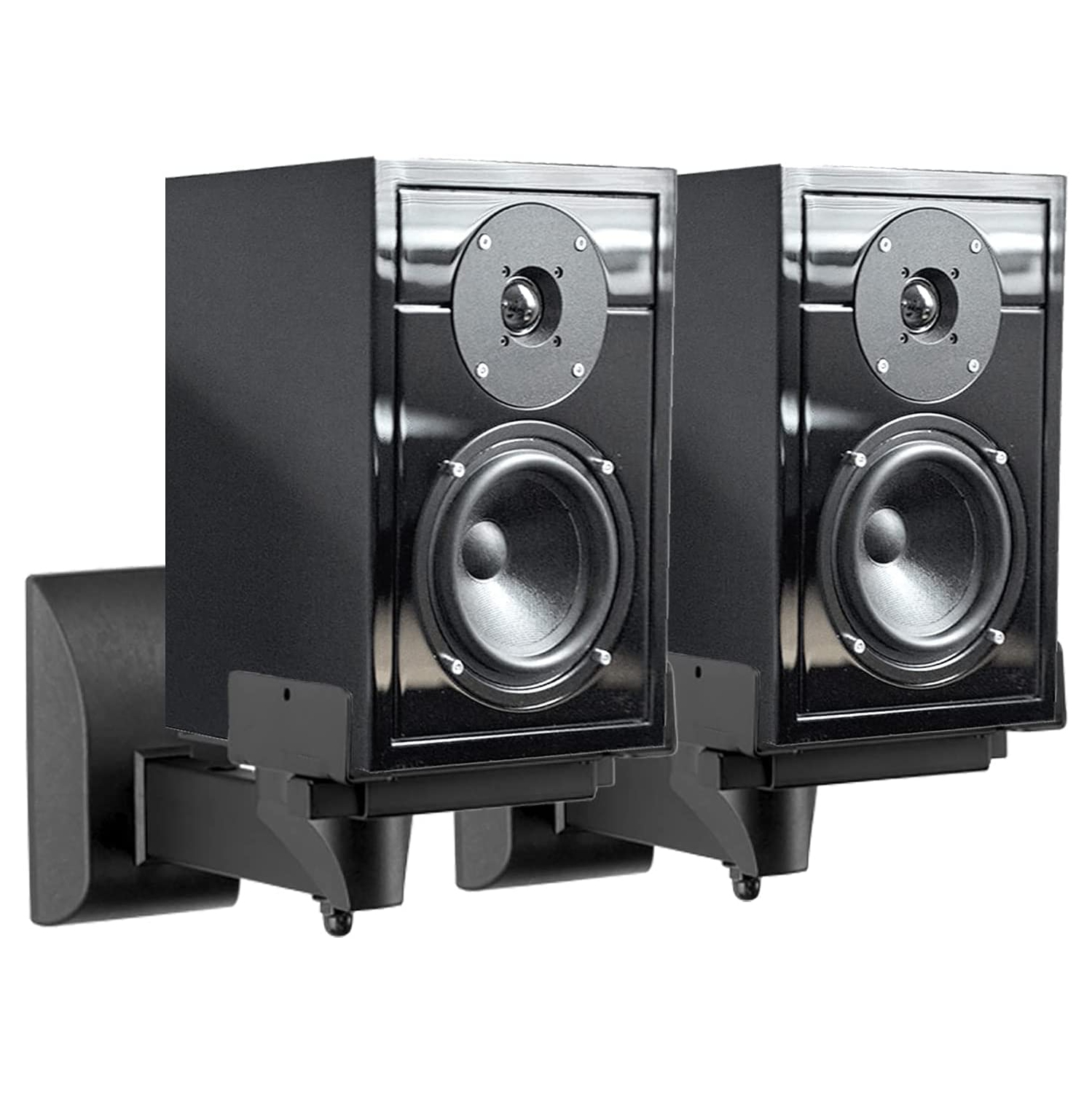 Support de fixation murale pour haut-parleurs d’étagère à pince latérale double pour haut-parleurs ambiophoniques, peut tenir jusqu’à 55 po