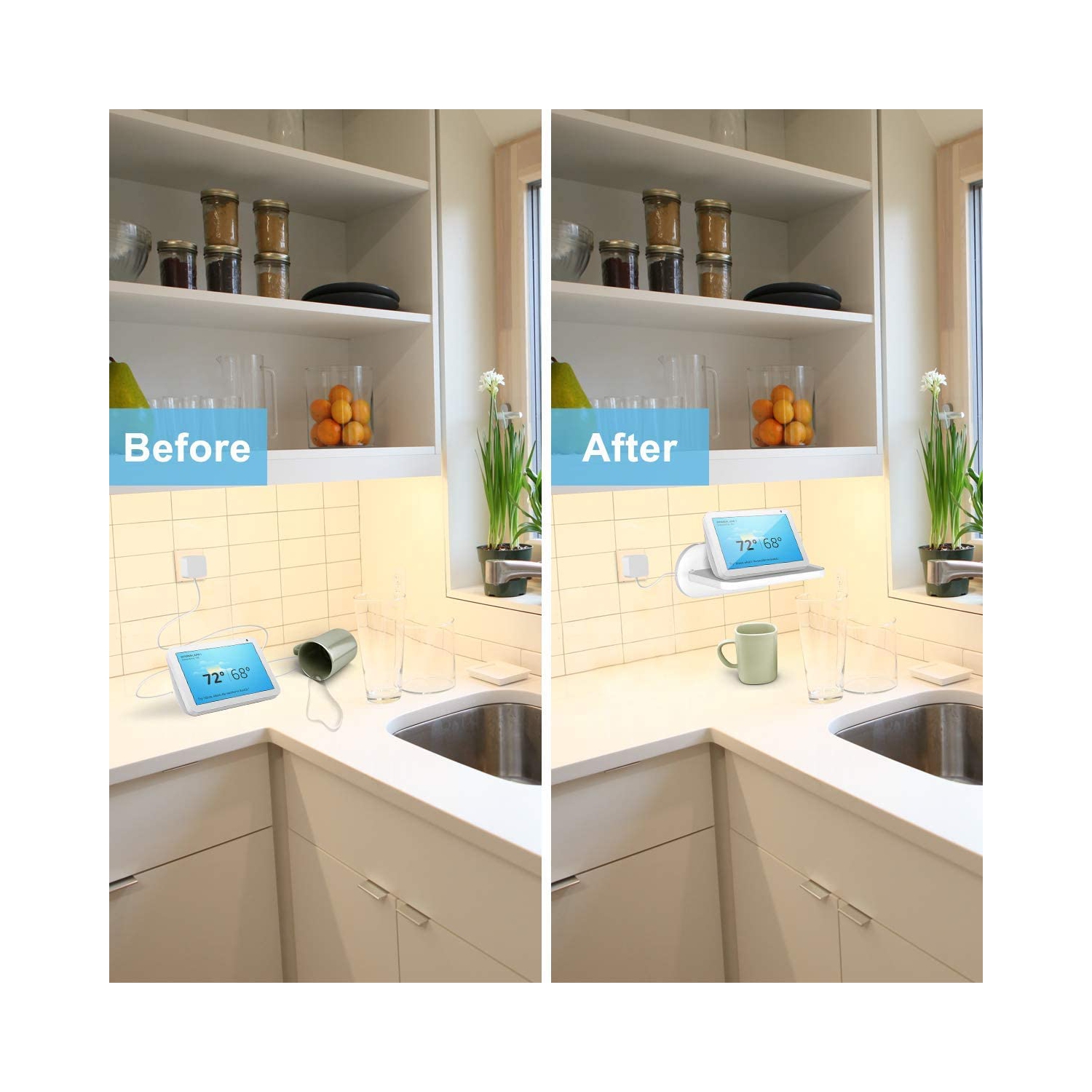 Show 8 Wall Mount Stand - Compatible with Show 8(1st & 2nd), A Space-Saving Wall Mount Holder with Built-in