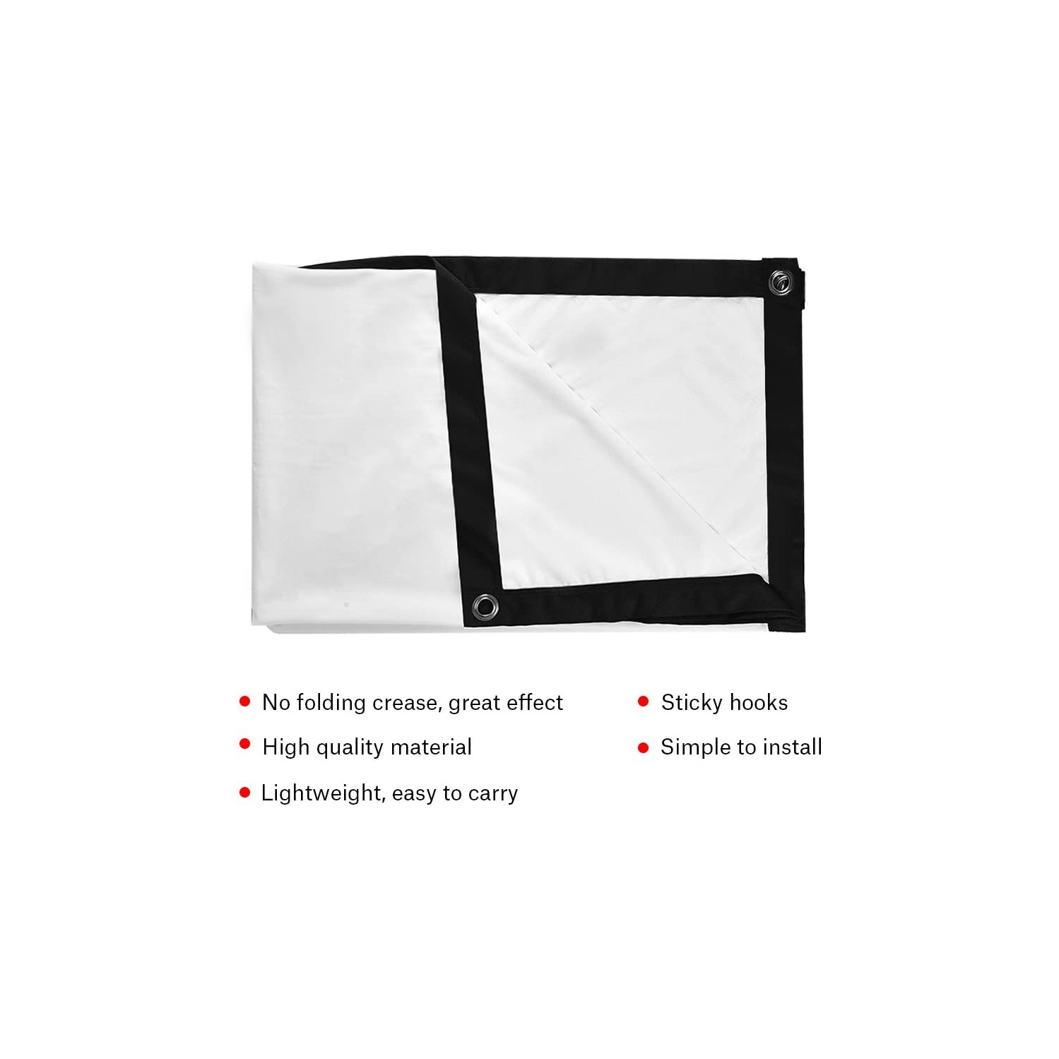 Écran de projection, 4:3 60-100 po, écran de projection portatif pliable sans pli, pour l'extérieur