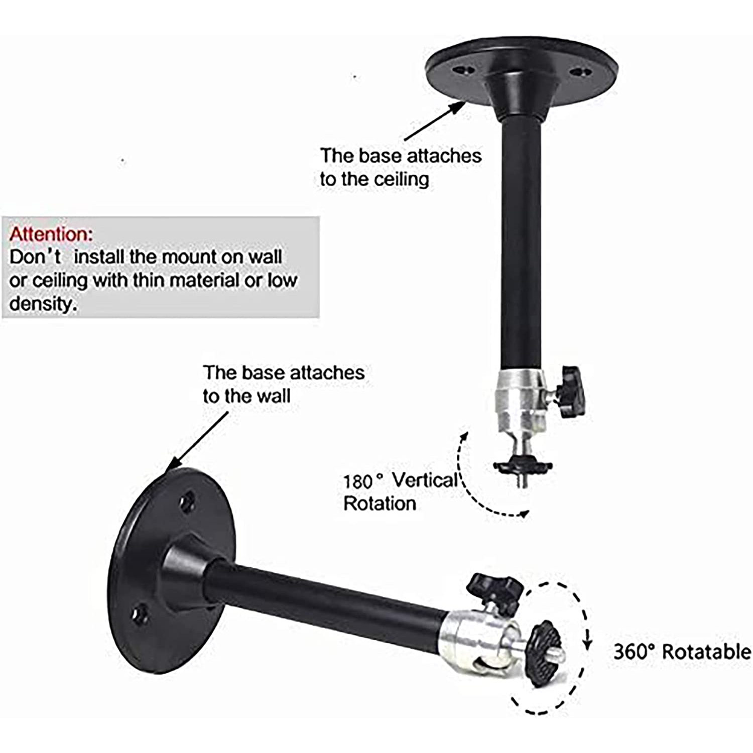 Universal Ceiling Projector Mount Hanger Mini Projector Wall Mount 360° Rotatable Head Projector Ceiling Mount
