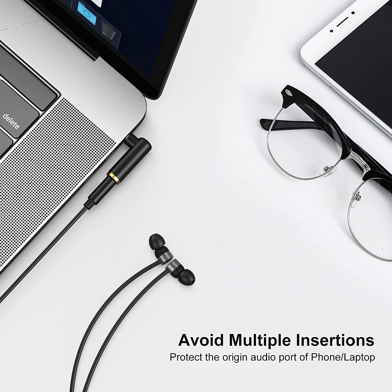 Adaptateur audio angle de 3,5 mm, 1/8 connecteur stéréo TRRS mâle vers femelle pour casque d’écoute,