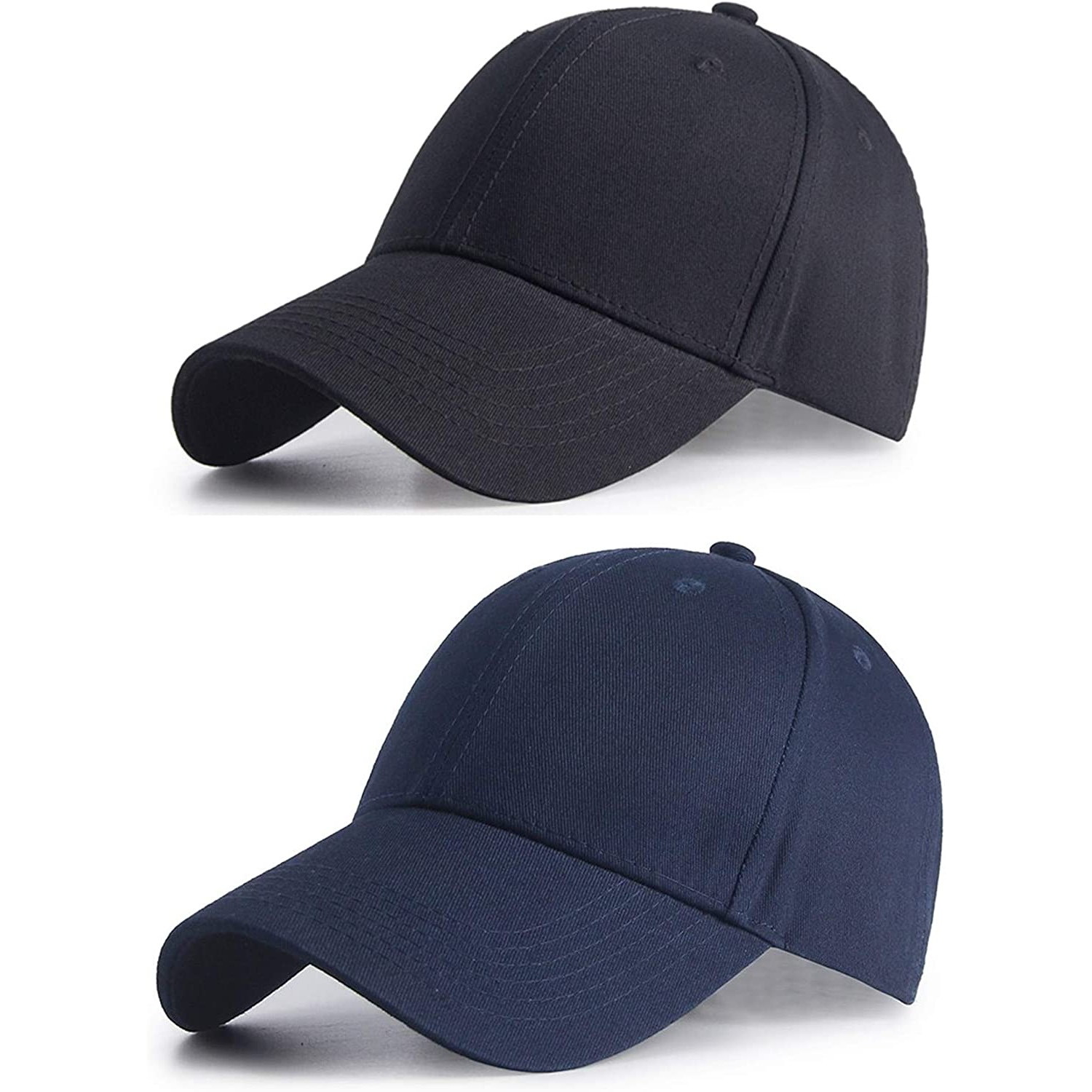 Ensemble de 2 casquettes de baseball tout-aller en coton pour hommes quatre saisons