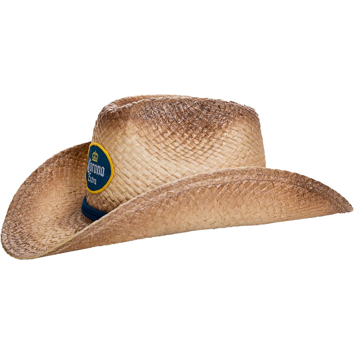 Chapeau de cowboy en forme de paille avec rebord incurvé pour homme, brun clair