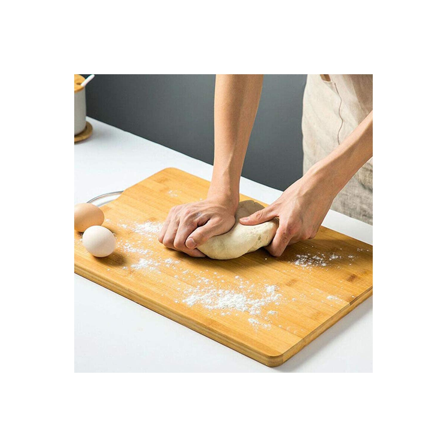 Planches à découper en bambou pour la cuisine, planches à découper résistantes aux taches et aux odeurs avec poignées à prise facile pour la