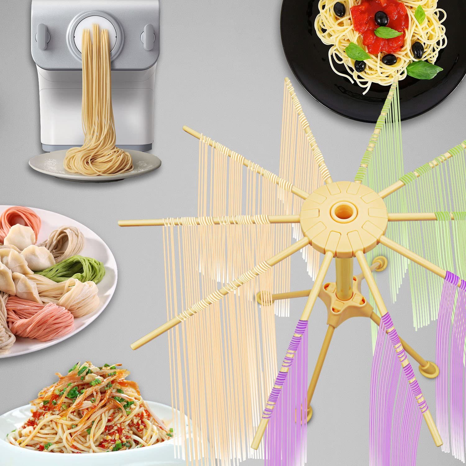 Support de séchage pour pâtes repliable, nouilles fraîches à suspendre, accessoire de séchage pour pâtes domestique pour la cuisine, plastique pliable