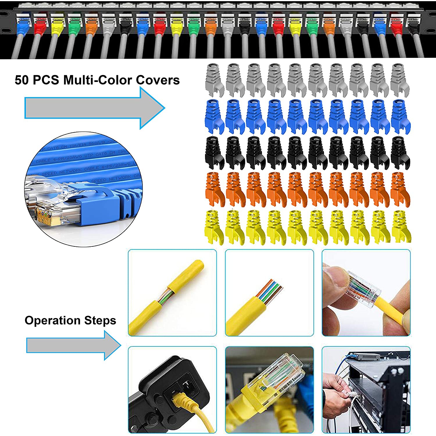 TAIWAIN RJ45 Crimp Network Tool for Cat5 Cat6 Pass Through Stripper Cutter Tool Kit, Wire Crimping Cutter Cable Tester,