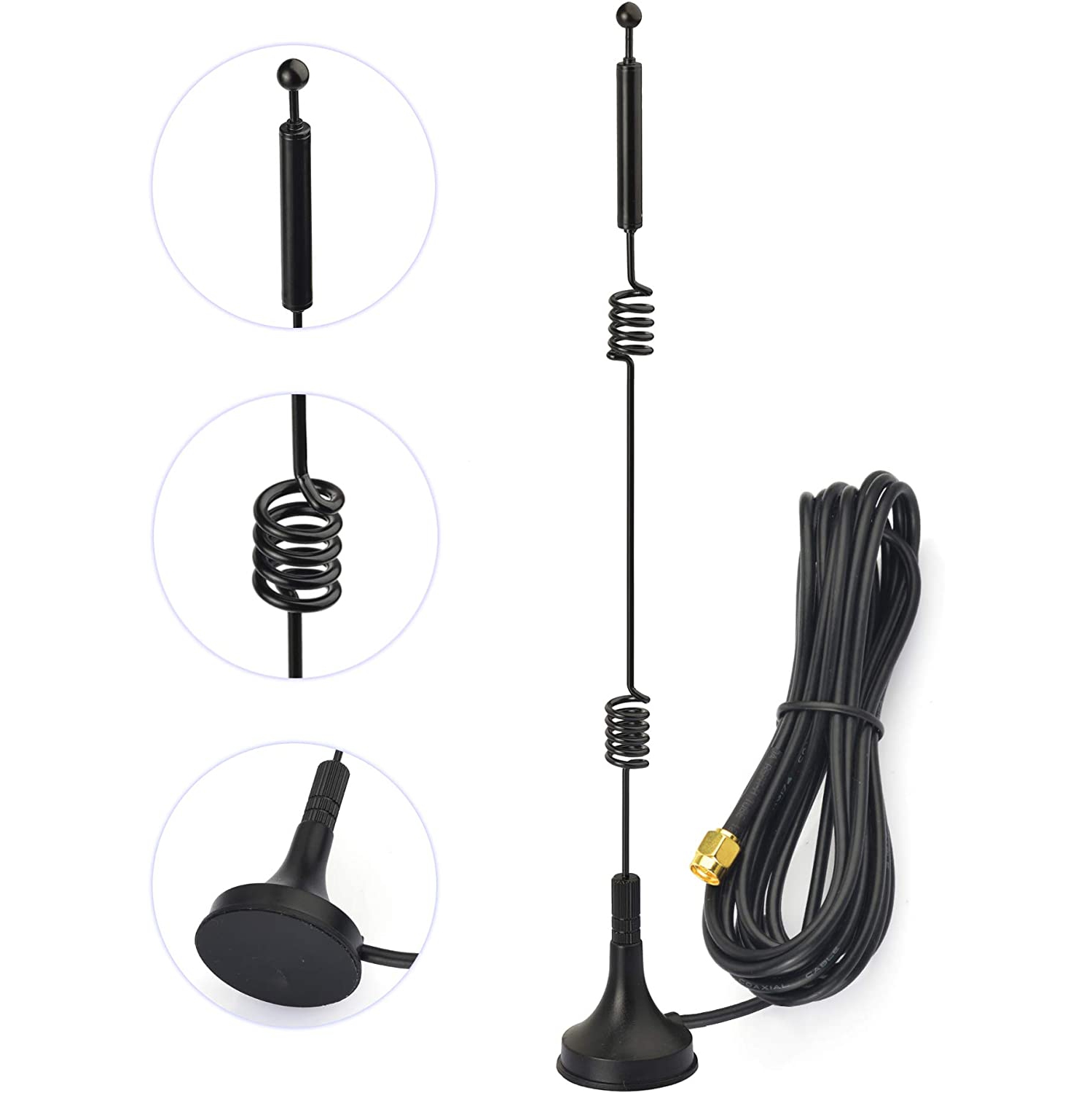 Dual Band WiFi 2.4GHz 5GHz 5.8GHz 9dBi Magnetic Base RP-SMA Male Antenna 15cm IPEX IPX U.FL to RP-SMA Female
