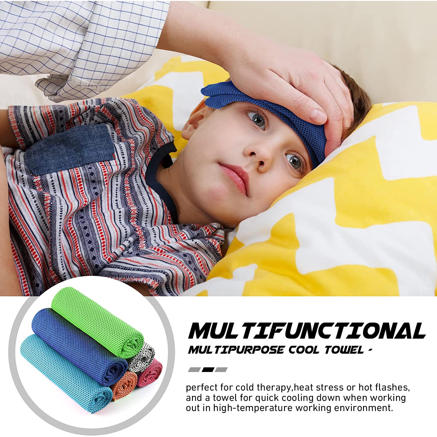 Serviettes rafraîchissantes pour le cou et le visage, serviettes rafraîchissantes pour les temps chauds, serviettes de refroidissement pour le cou,