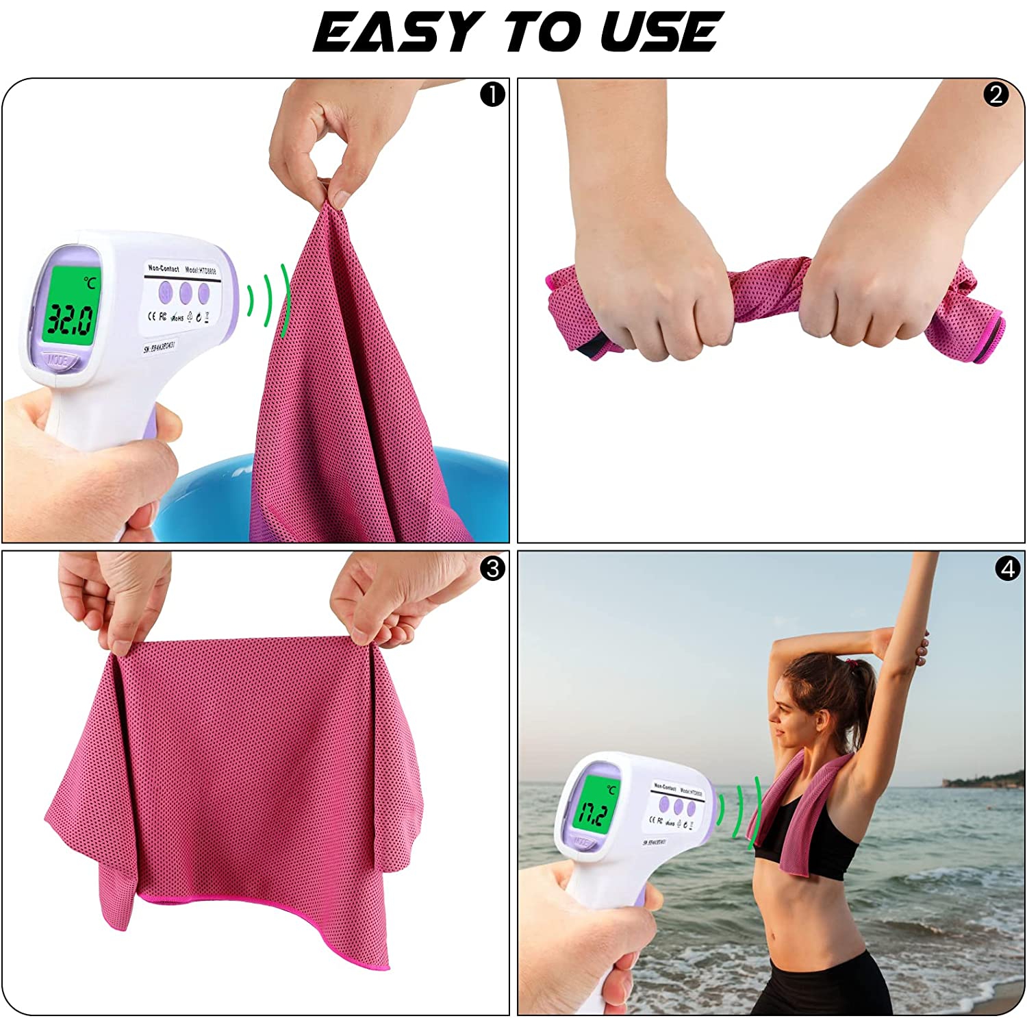 Serviettes rafraîchissantes pour le cou et le visage, serviettes rafraîchissantes pour les temps chauds, serviettes de refroidissement pour le cou,