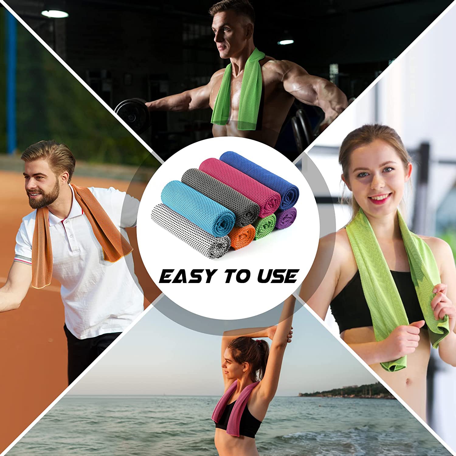 Serviettes rafraîchissantes pour le cou et le visage, serviettes rafraîchissantes pour les temps chauds, serviettes de refroidissement pour le cou,