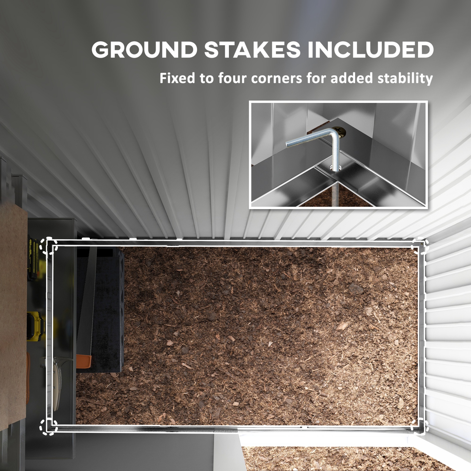 Outsunny 5' x 3' Steel Outdoor Storage Shed, Lean-to Garden Shed with Adjustable Shelf, Foundation Kit, Lock and Gloves for Lawn Mower, Tool, Patio,