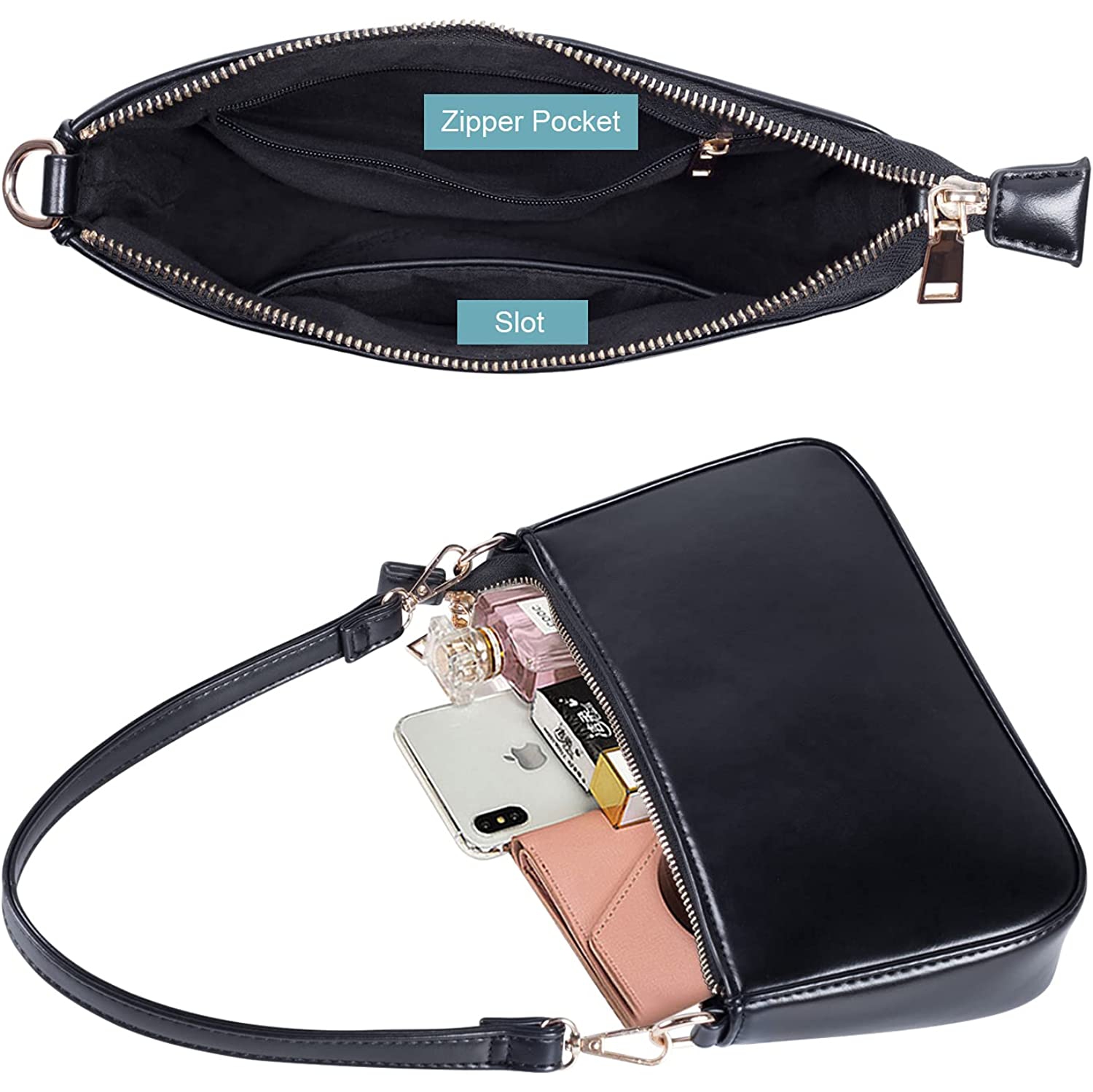 Sac à bandoulière pour femmes Retro Vegan Clutch Classic Tote