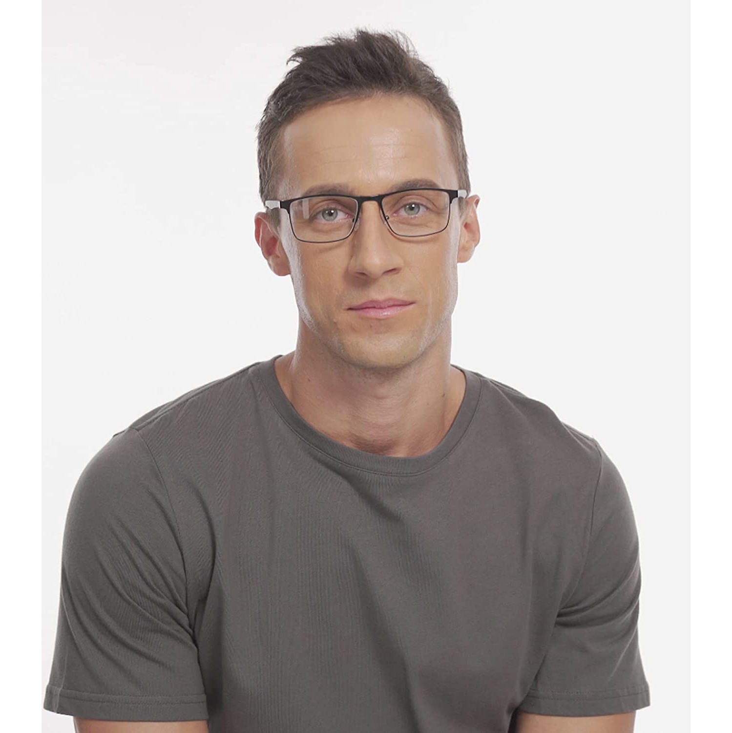 Paquet de 4 paires de lunettes de lecture anti-lumière bleue pour homme cadre métallique élégant