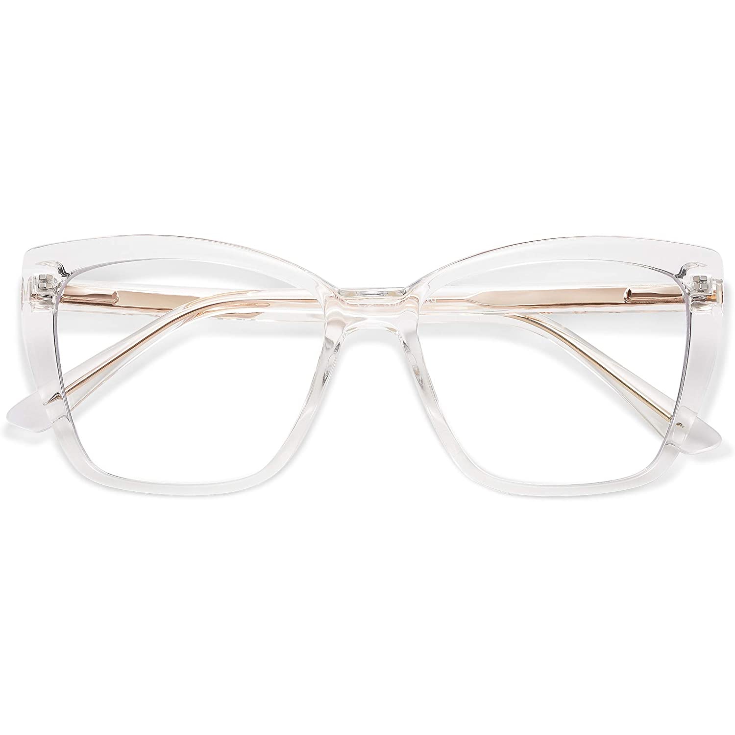 Trendy TR90 Oversized Blue Light Reading Glasses Women,Stylish Square Cat Eye Glasses AM6031