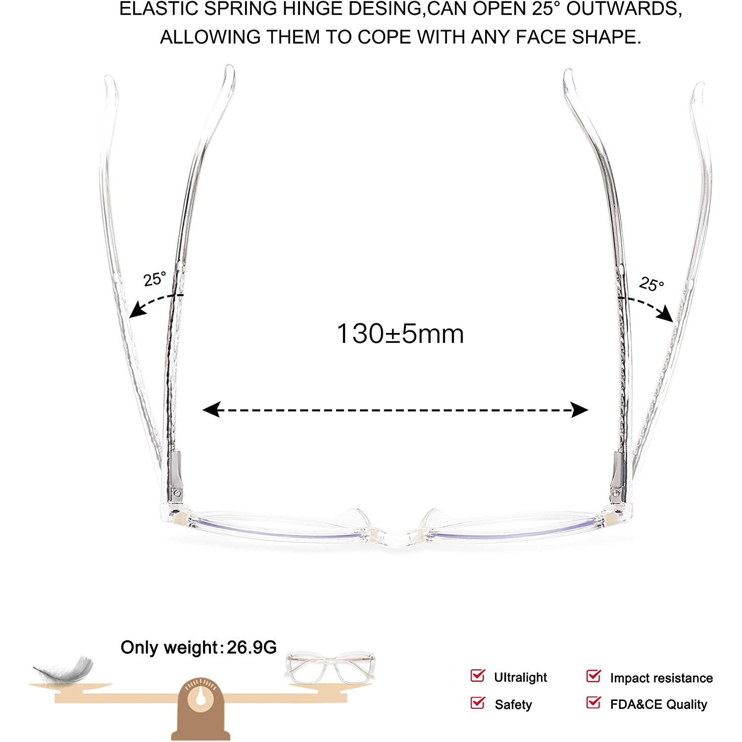 Trendy TR90 Oversized Blue Light Reading Glasses Women,Stylish Square Cat Eye Glasses AM6031