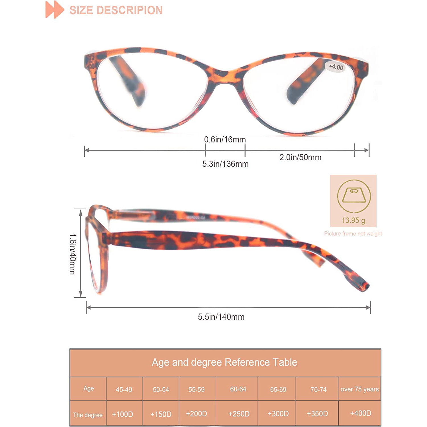 Reading Glasses Women 5 Pack Beautiful Women Reader Inculding Spring Hinge 5 Pouch