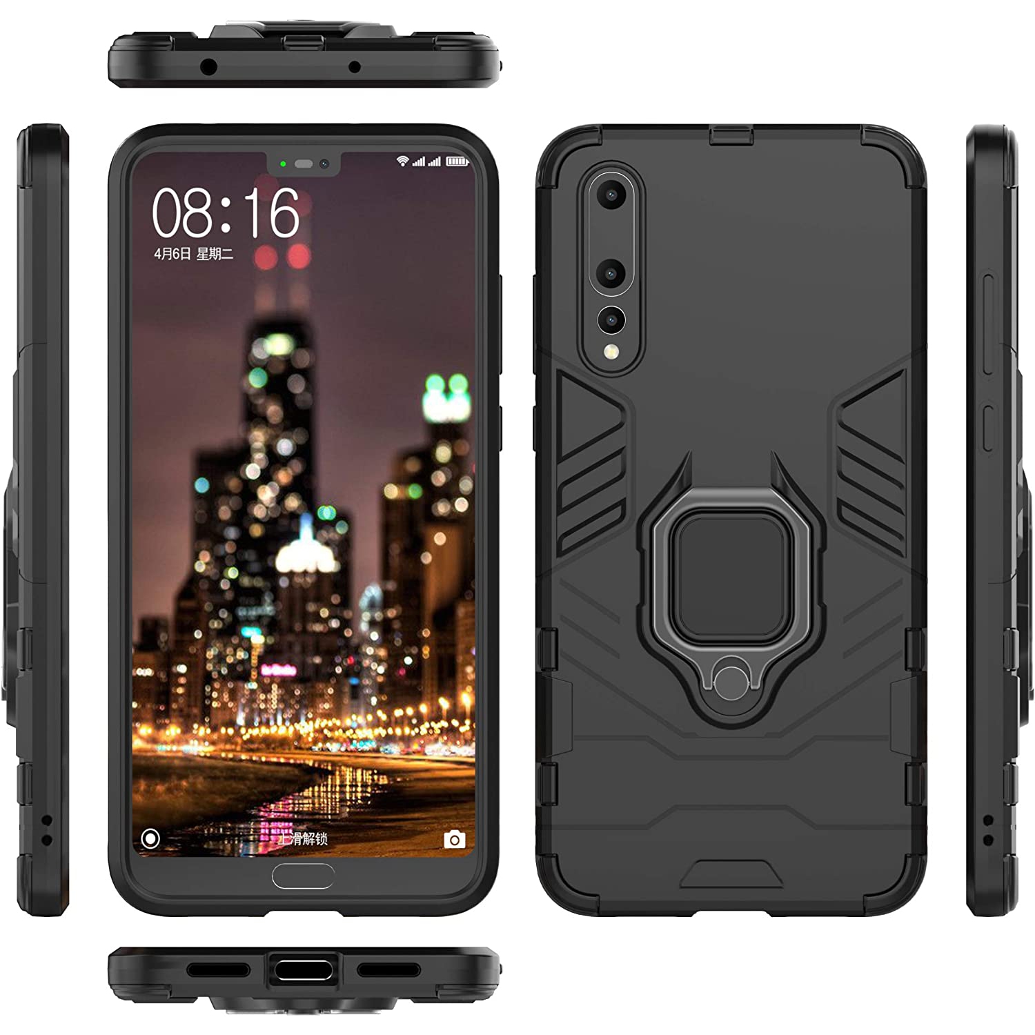 for Huawei P20 Pro Case,Hybrid Heavy Duty Shockproof Armor Dual Layer Protection Defender Back Case Cover for Huawei