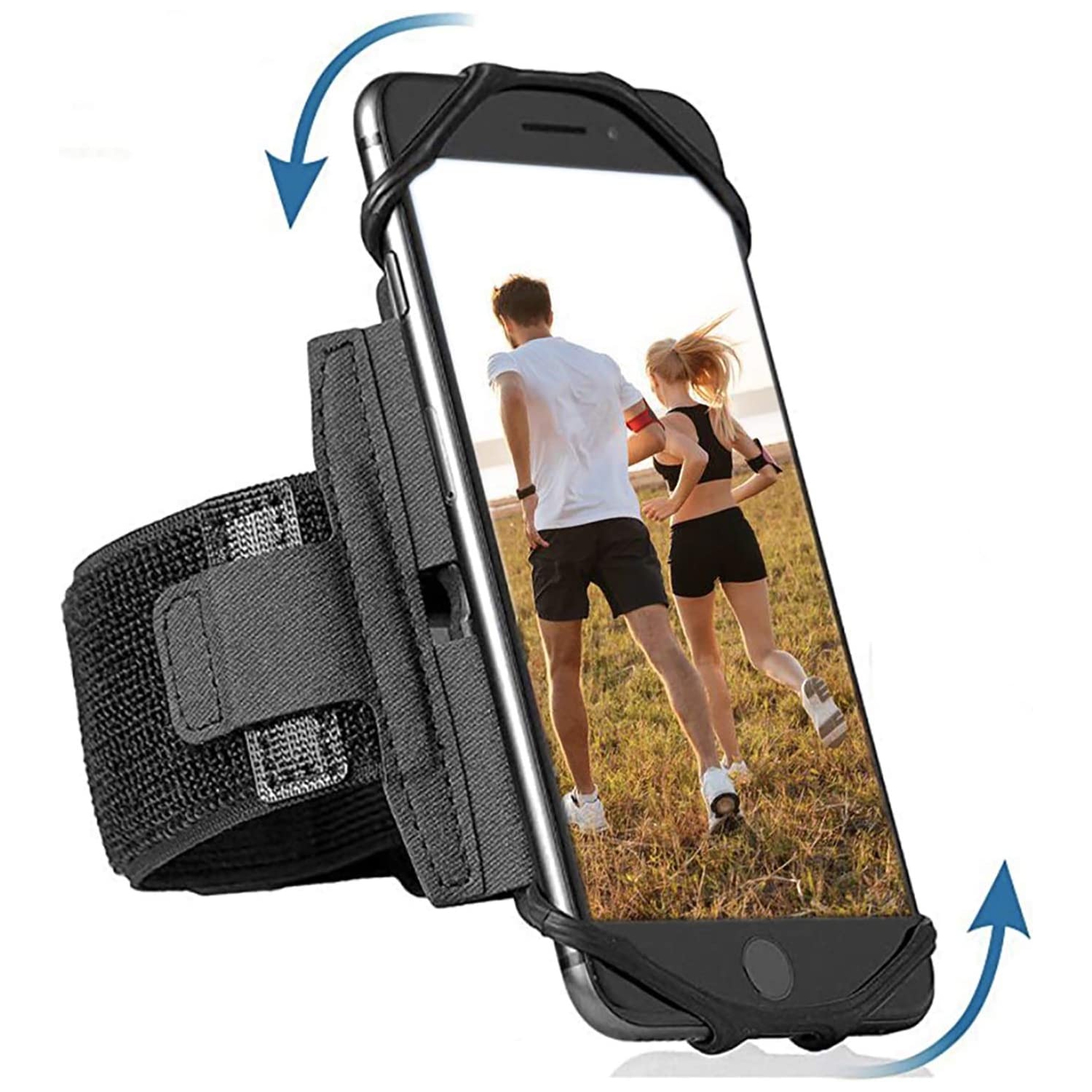 360° Rotatable Workout Phone Armband Case for Men Women, Running Phone Holder for iPhone 11 Pro X/XR/XS/Max/8/7,