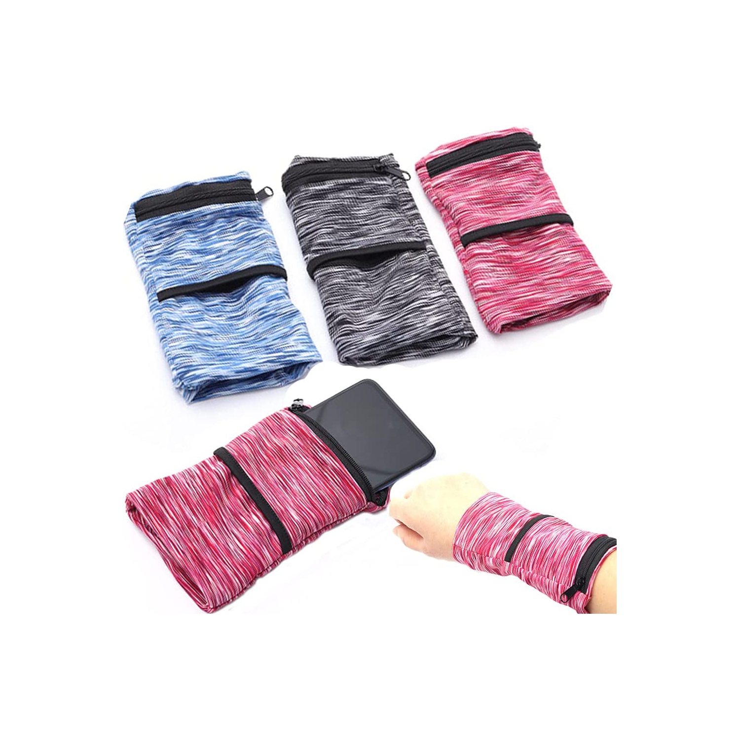 3PCS Lightweight Phone Armband Sports Bag Running Arm Band Strap Phone Holder Pouch Sleeve for Phone
