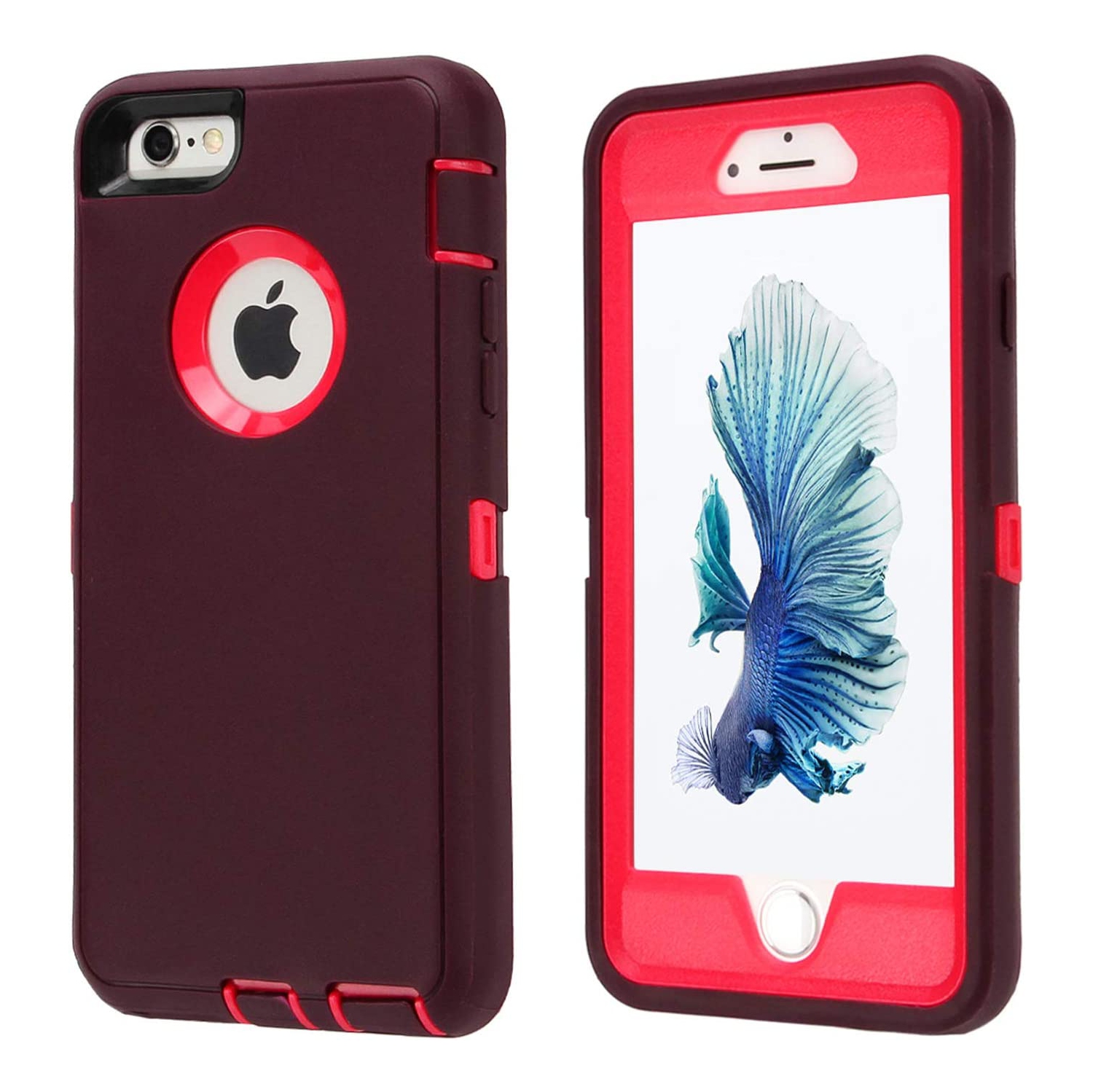 Étui pour iPhone 6s plus/6 plus, protecteur d’écran 3-en-1 intégré, résistant aux chocs et à la poussière