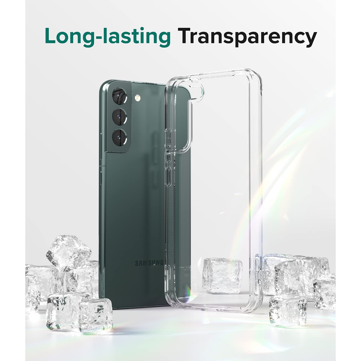 Fusion est compatible avec l’étui mince, rigide, transparent, antichoc, pour Galaxy S22 plus 5G de Samsung