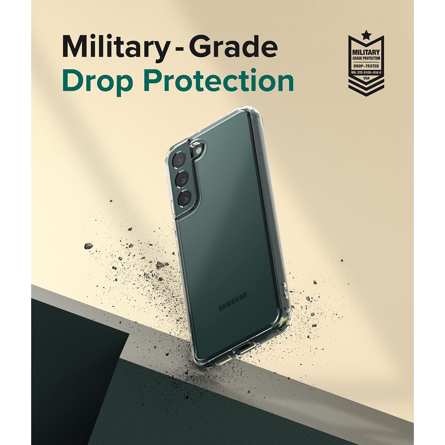 Fusion est compatible avec l’étui mince, rigide, transparent, antichoc, pour Galaxy S22 plus 5G de Samsung