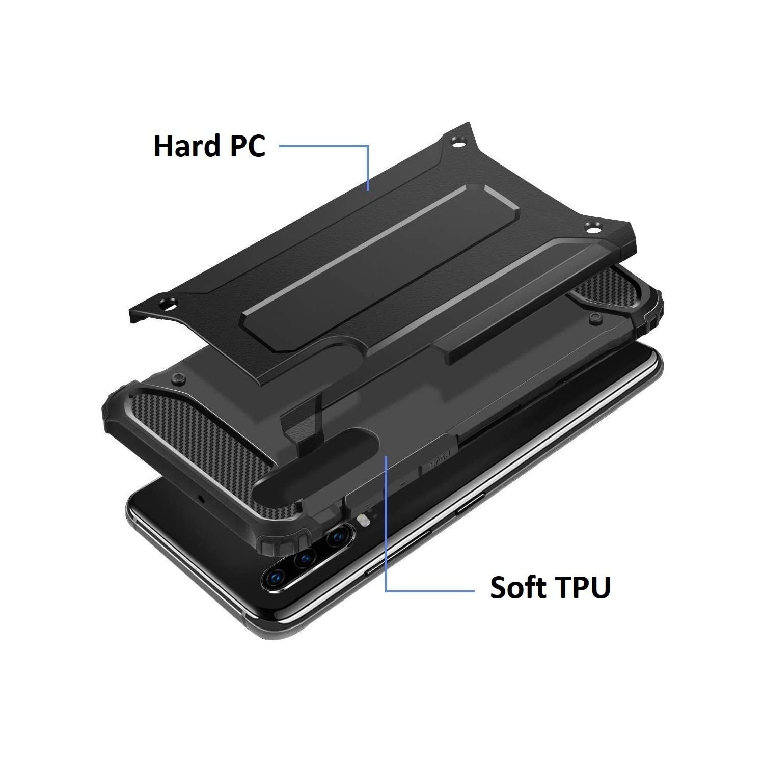 Armor Huawei P20 Pro Case, Heavy Duty [4 Corners Shockproof Protection] Bumper Hard Skin Cover for Huawei P20