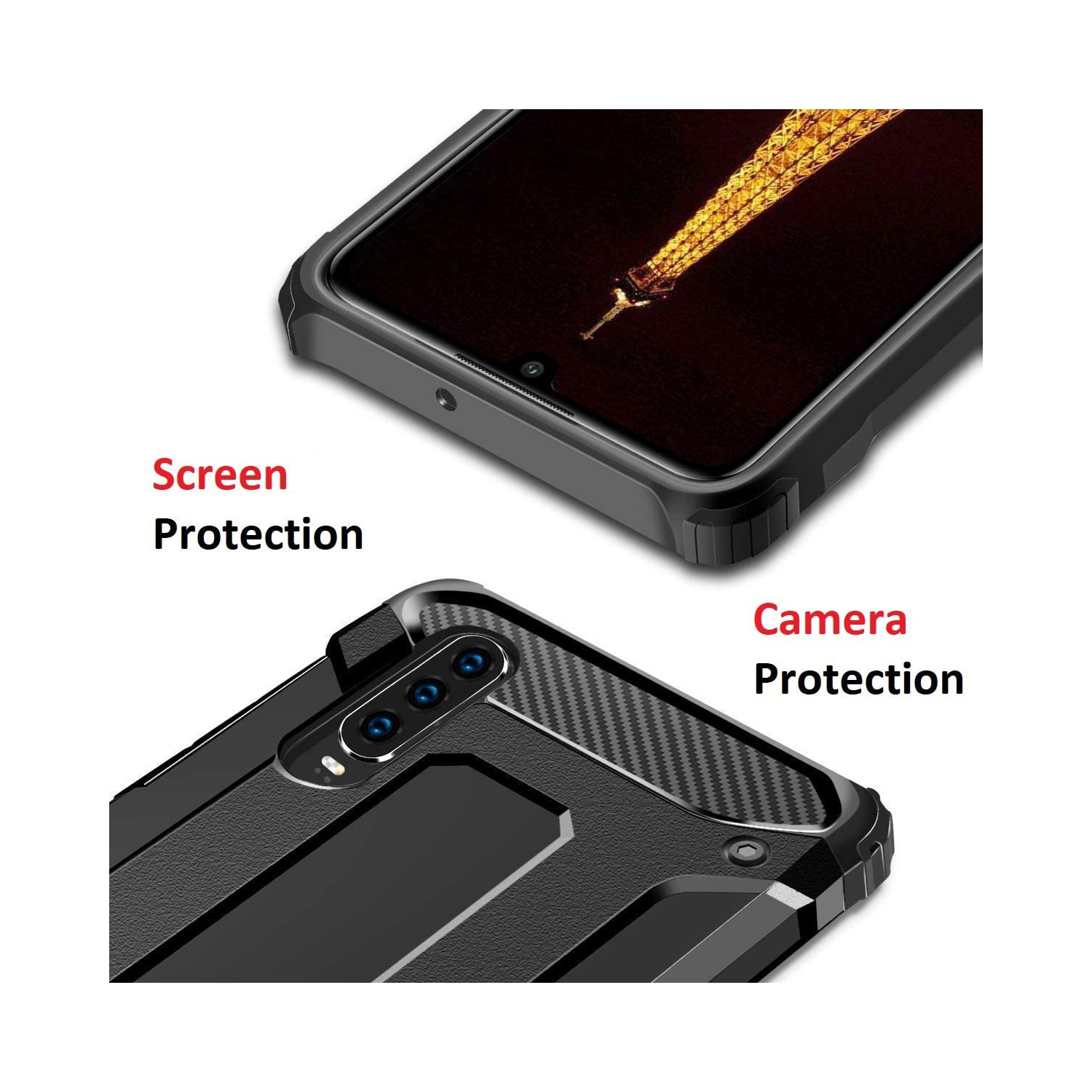 Armor Huawei P20 Pro Case, Heavy Duty [4 Corners Shockproof Protection] Bumper Hard Skin Cover for Huawei P20