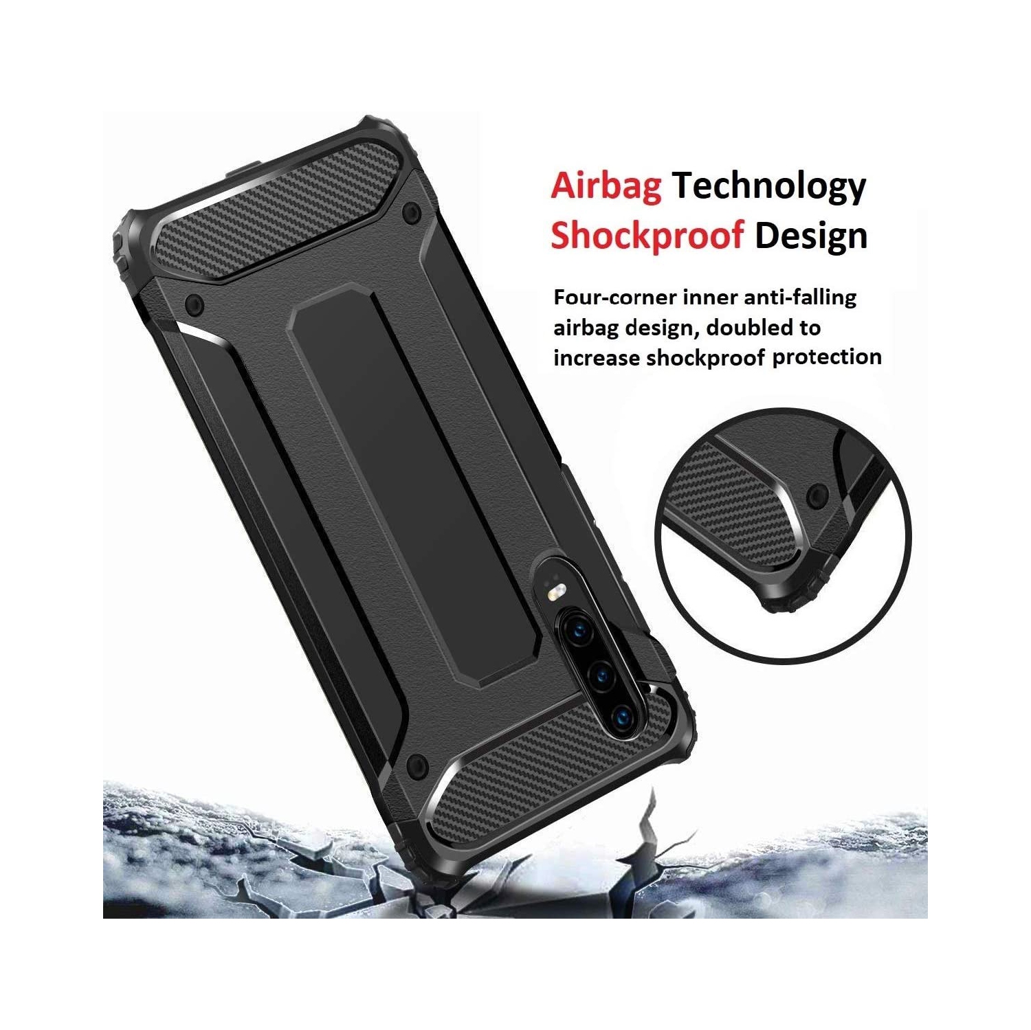 Armor Huawei P20 Pro Case, Heavy Duty [4 Corners Shockproof Protection] Bumper Hard Skin Cover for Huawei P20