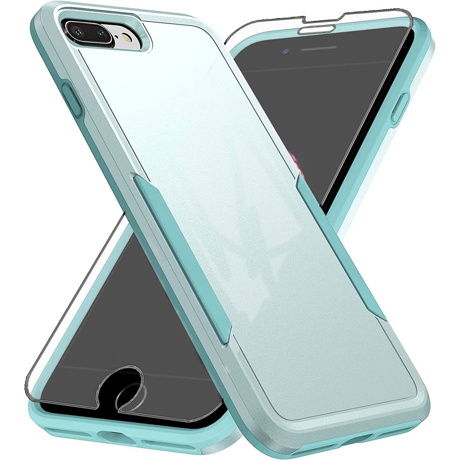 Phone Case for iPhone 6plus 6splus 7plus 8plus i 6/6s/7/8 Plus with Screen Protector Cover and Full Body