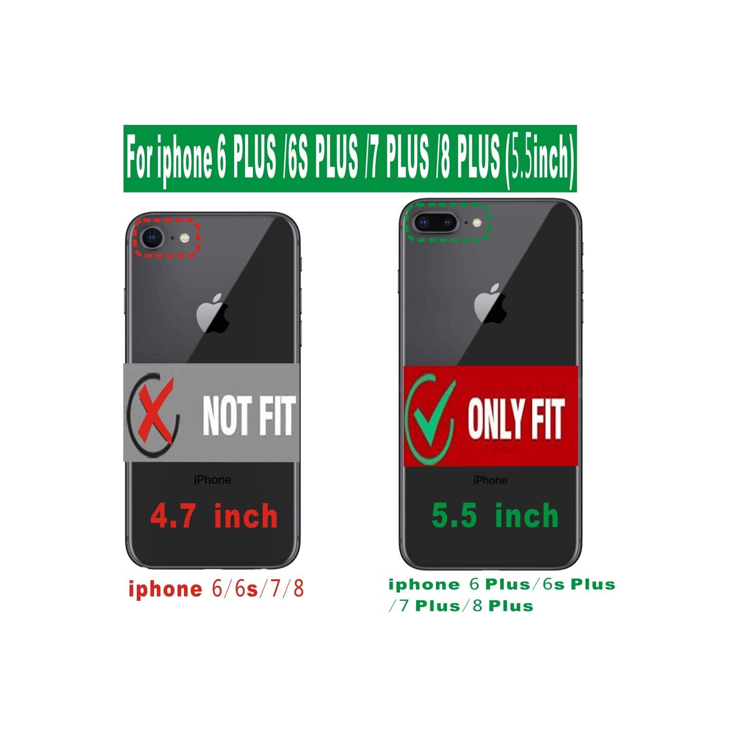 Compatible with iPhone 8 Plus, iPhone 7 Plus,iPhone 6s Plus/ 6 Plus Phone Case, Screen Protector 360 Degree