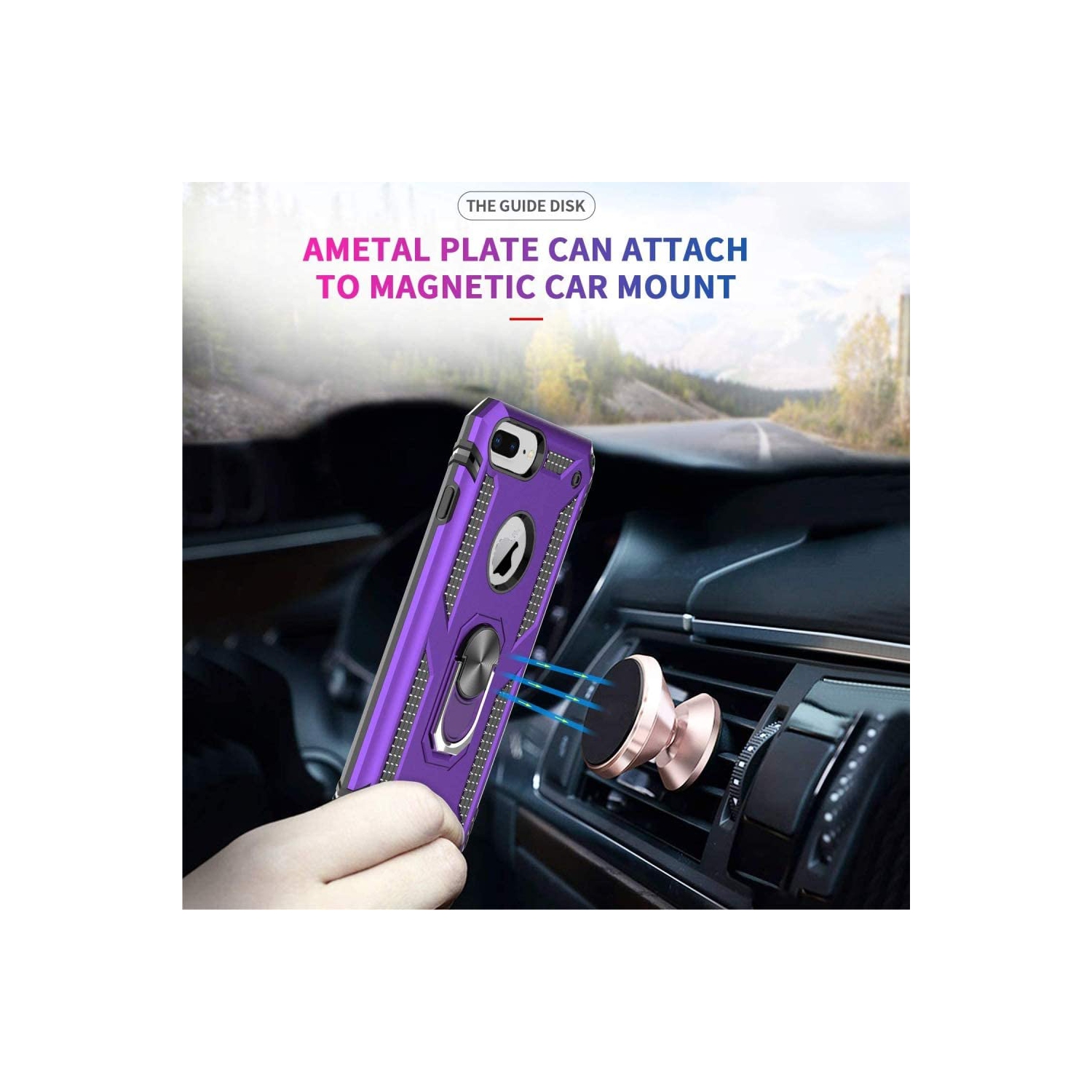 Compatible with iPhone 8 Plus, iPhone 7 Plus,iPhone 6s Plus/ 6 Plus Phone Case, Screen Protector 360 Degree