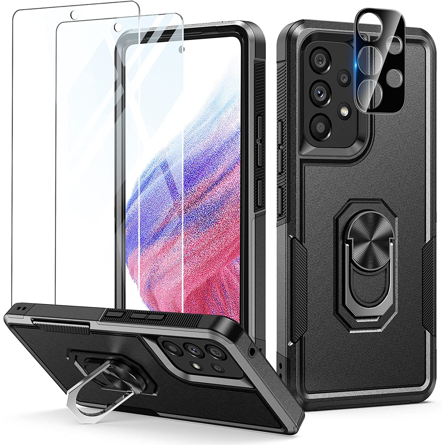 for Samsung Galaxy A53 5G Case: Military Grade Shockproof Protection Cell Phone Cover - Dual Layer Protective Magnetic