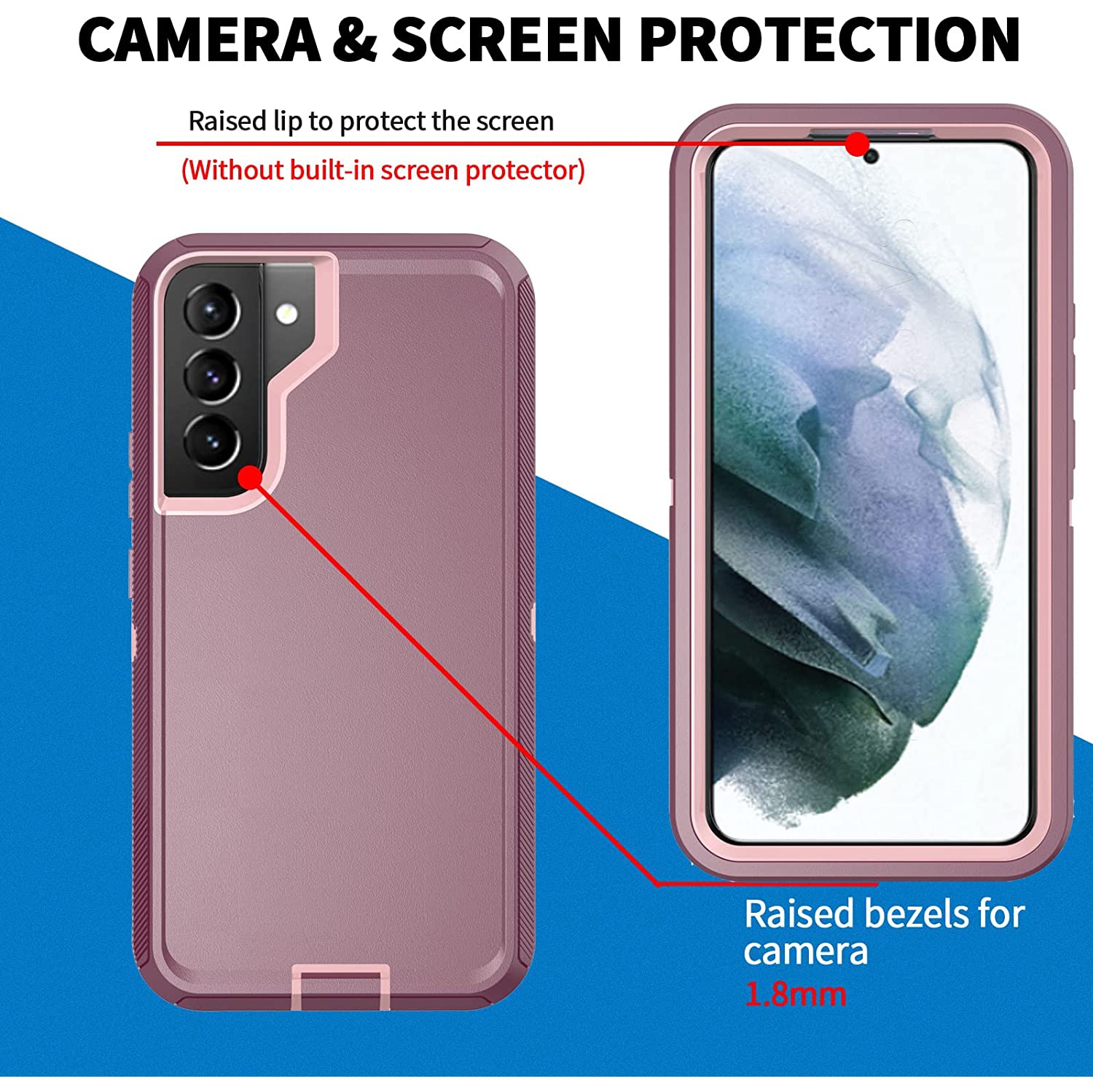 Defender Case for Samsung Galaxy S22 Plus 5G, Galaxy S22 Plus 5G Phone Case Heavy Duty Shockproof Dustproof 3 in