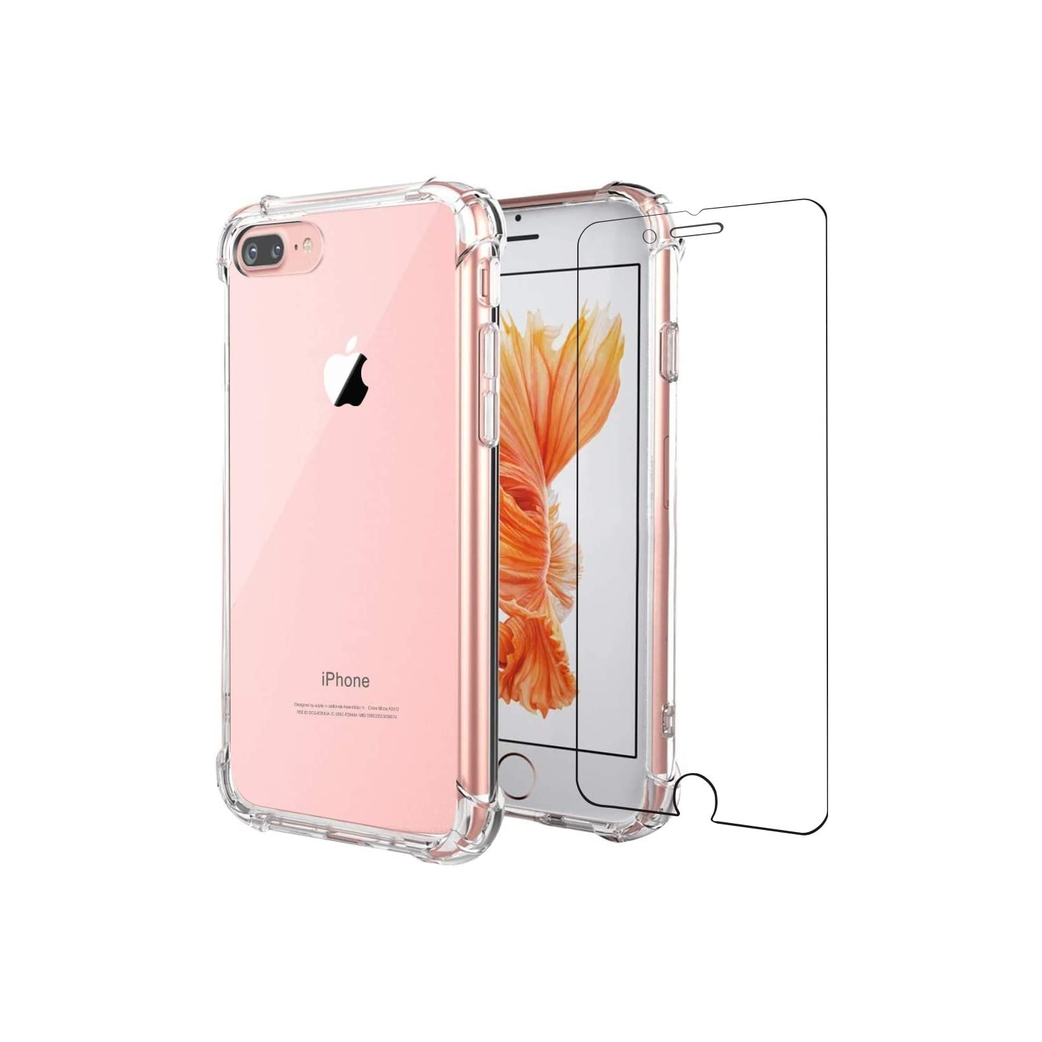 Compatible with iPhone 8 Plus Case, iPhone 7 Plus Case, iPhone 6/6s Plus Case, Screen Protector Slim Shock