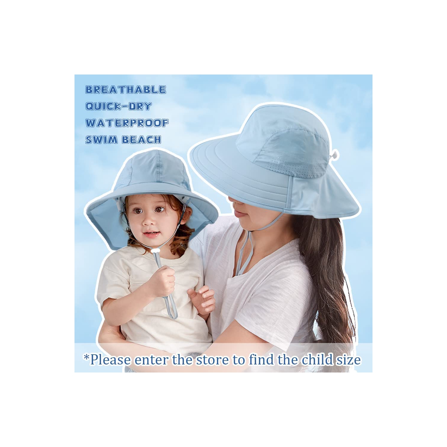 Chapeau de soleil imperméable protection UV pour femmes avec protège-cou à rabat pliable pour l'été