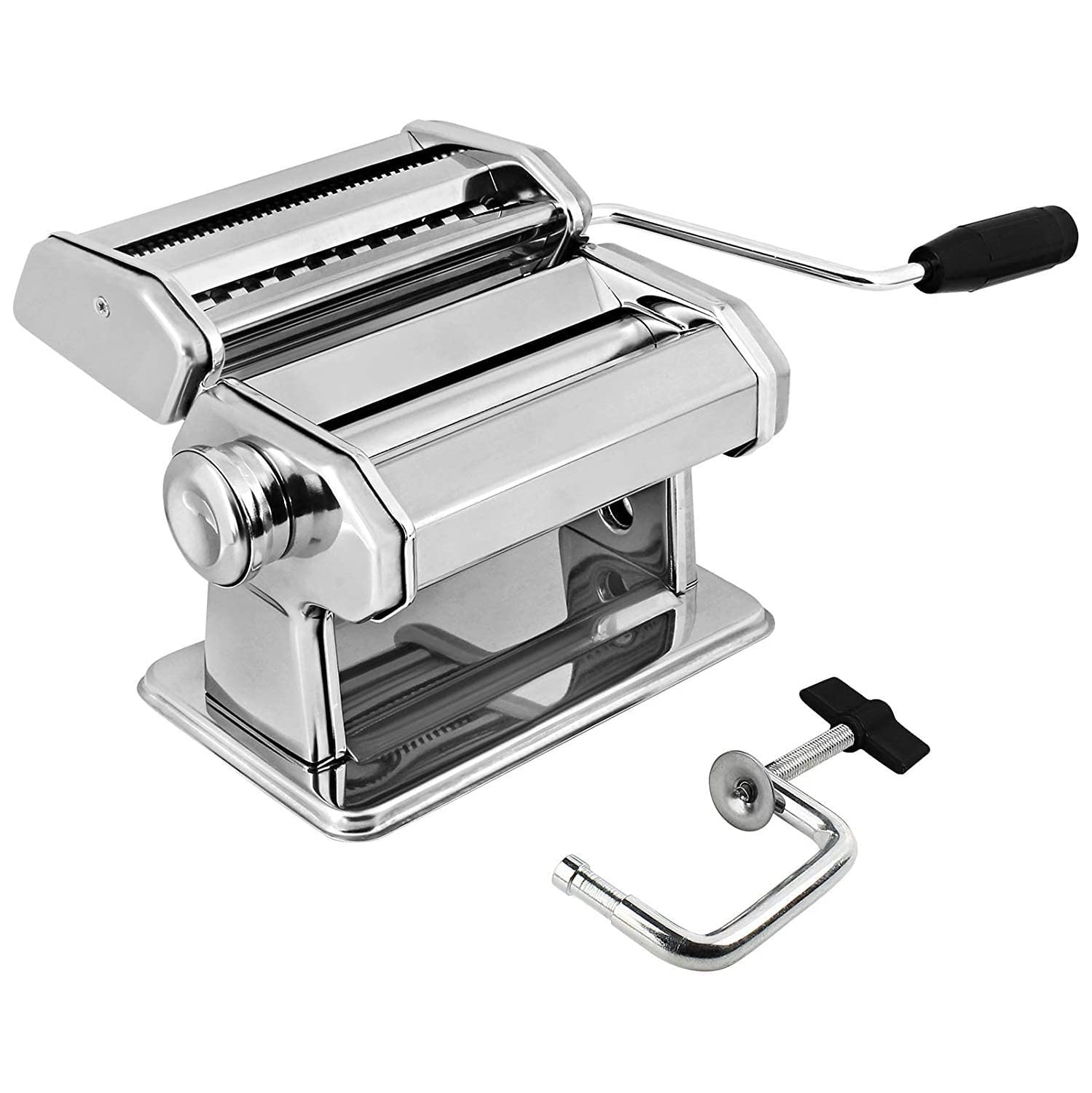 Stainless Steel Manual Pasta Maker Machine | with Adjustable Thickness Settings | Perfect for Professional