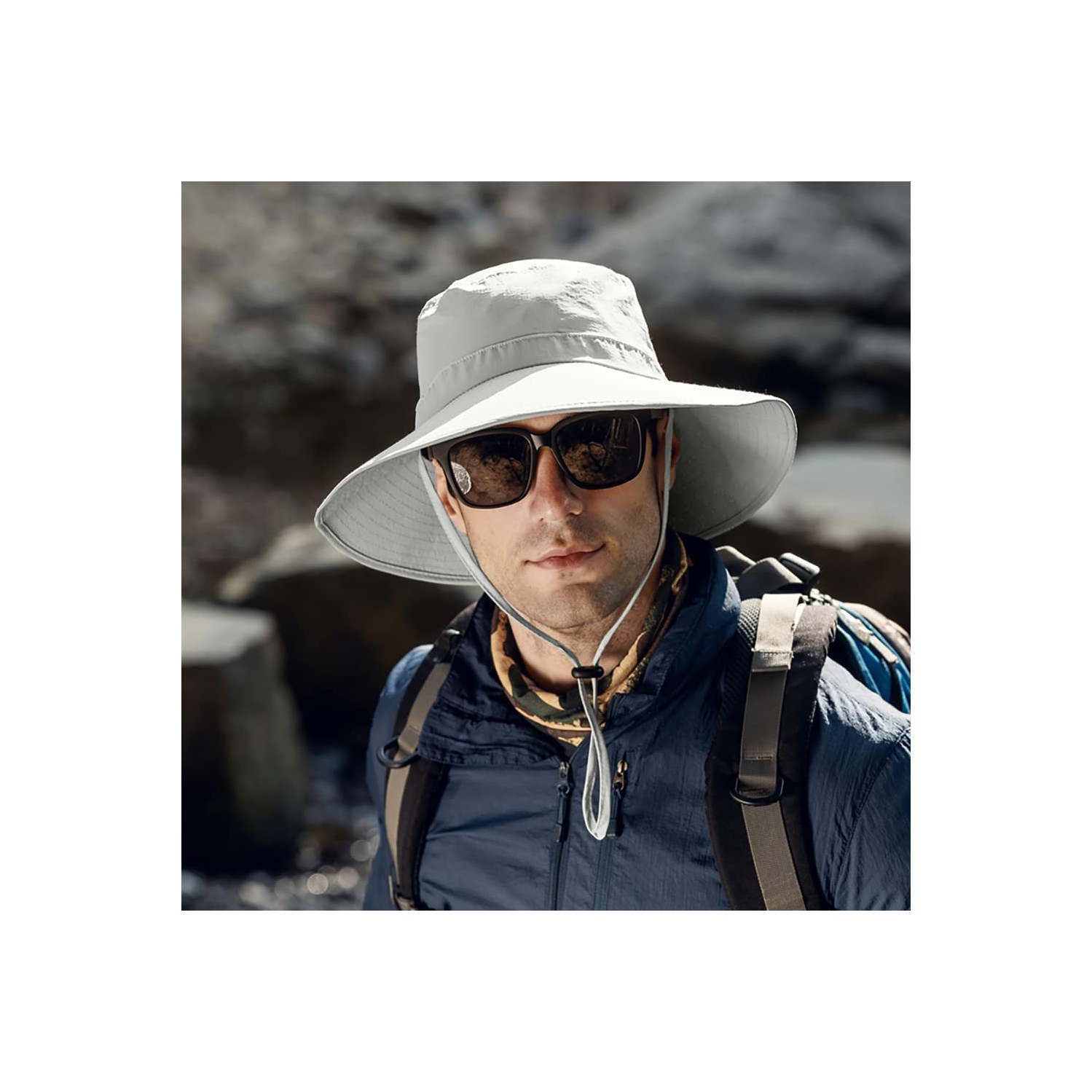 Chapeau de deux dollars pour lʼextérieur – Protection UV UPF pour hommes et femmes, chapeau de soleil de seau pour la pêche, randonnée, jardinage