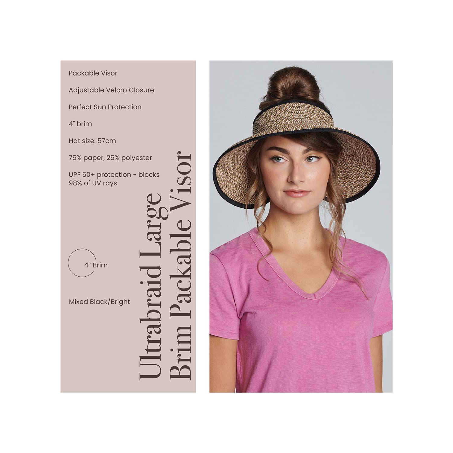 Tous les pare-soleil UltraBright pour femmes avec bordure en ruban et bande en molleton