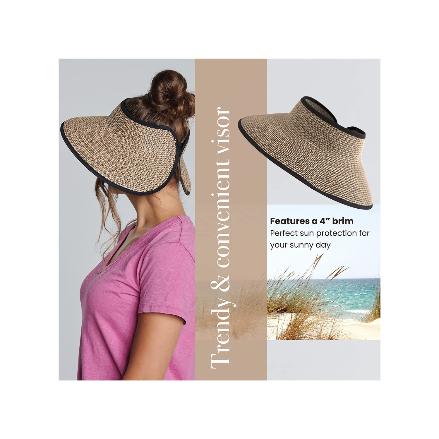 Tous les pare-soleil UltraBright pour femmes avec bordure en ruban et bande en molleton