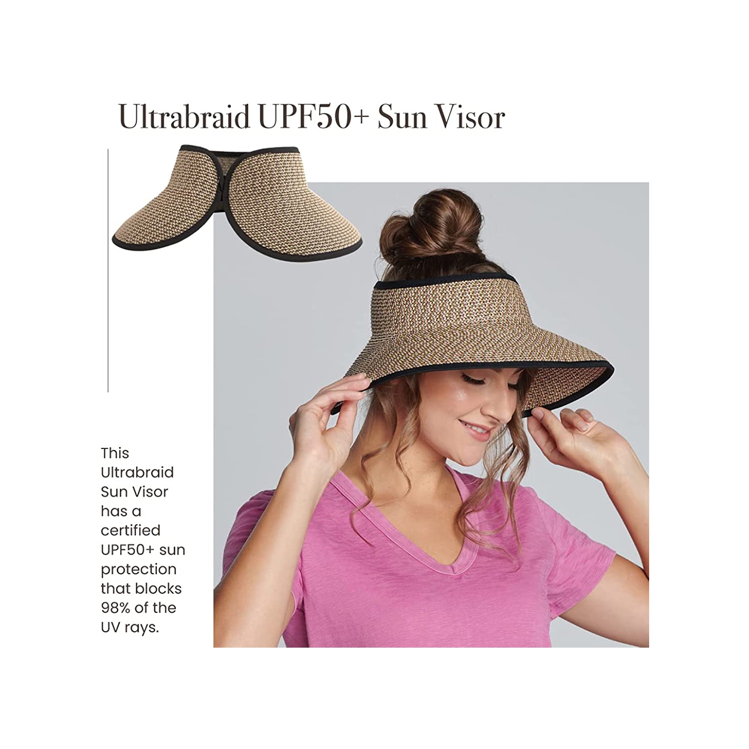 Tous les pare-soleil UltraBright pour femmes avec bordure en ruban et bande en molleton