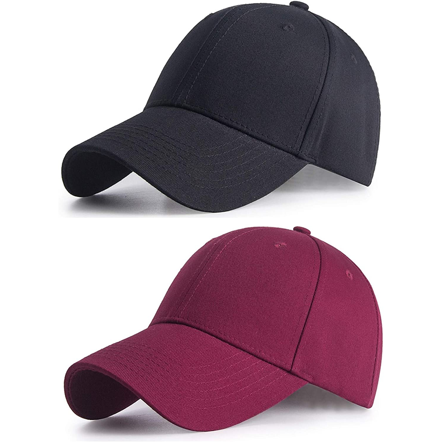 Ensemble de 2 casquettes de baseball tout-aller en coton pour hommes quatre saisons